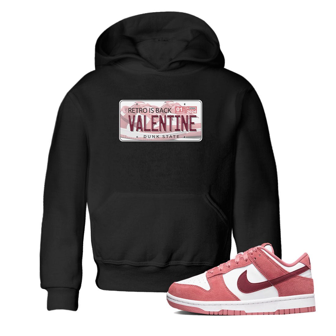 Dunk Valentine's Day shirt to match jordans Jordan Plate sneaker tees Dunks Valentine's Day SNRT sneaker release tees baby toddler Black 1 cotton Shirt