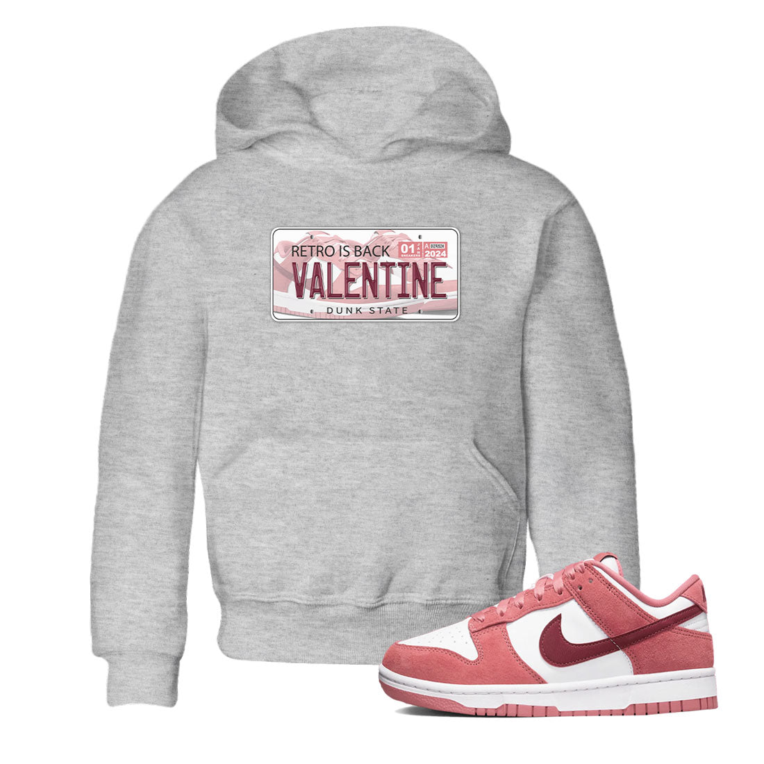 Dunk Valentine's Day shirt to match jordans Jordan Plate sneaker tees Dunks Valentine's Day SNRT sneaker release tees baby toddler Heather Grey 1 cotton Shirt