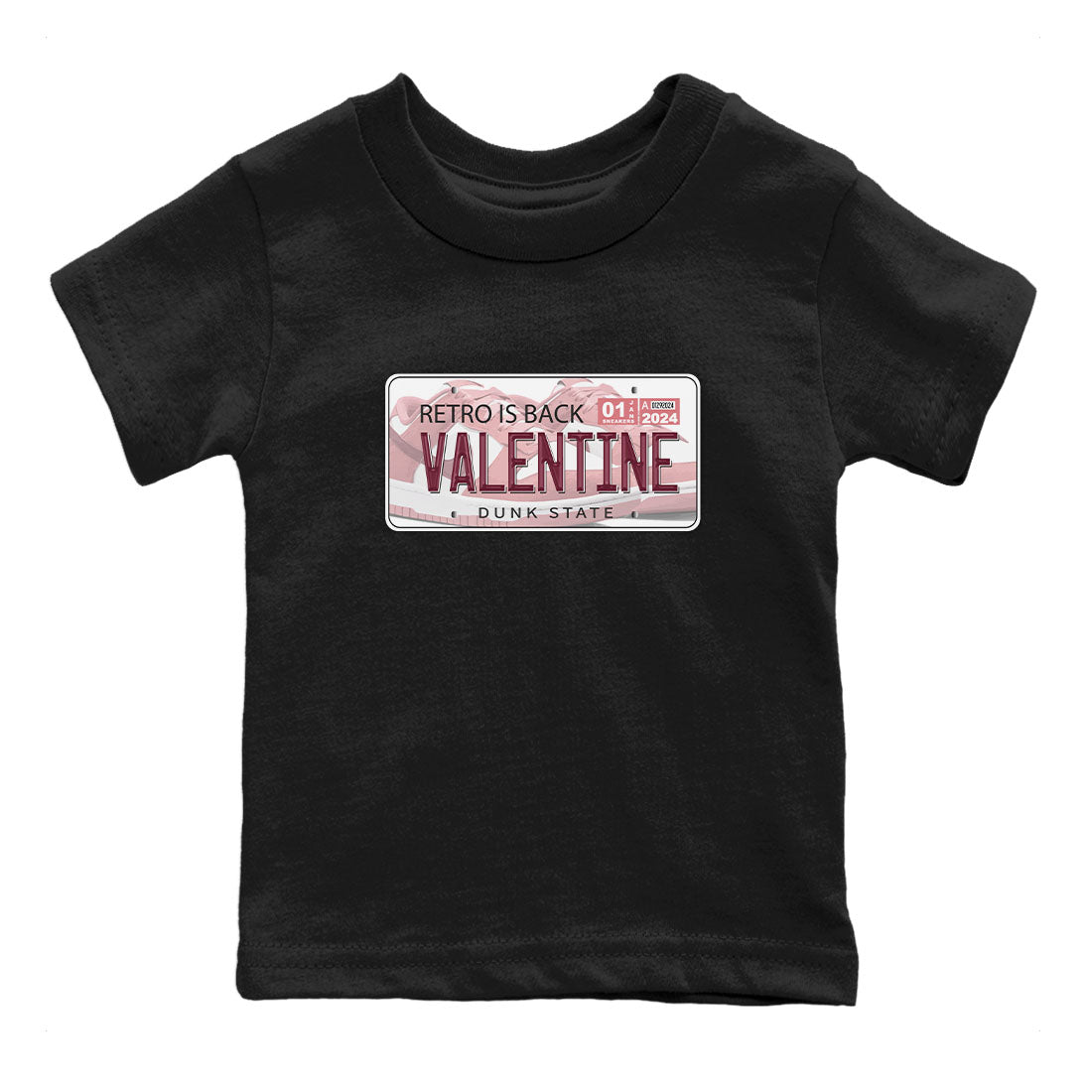 Dunk Valentine's Day shirt to match jordans Jordan Plate sneaker tees Dunks Valentine's Day SNRT sneaker release tees baby toddler Black 2 cotton Shirt