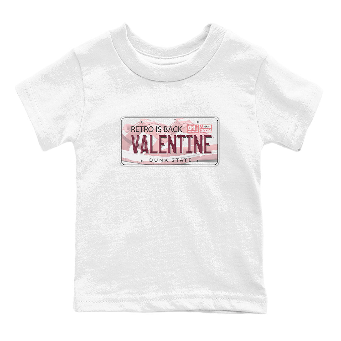 Dunk Valentine's Day shirt to match jordans Jordan Plate sneaker tees Dunks Valentine's Day SNRT sneaker release tees baby toddler White 2 cotton Shirt