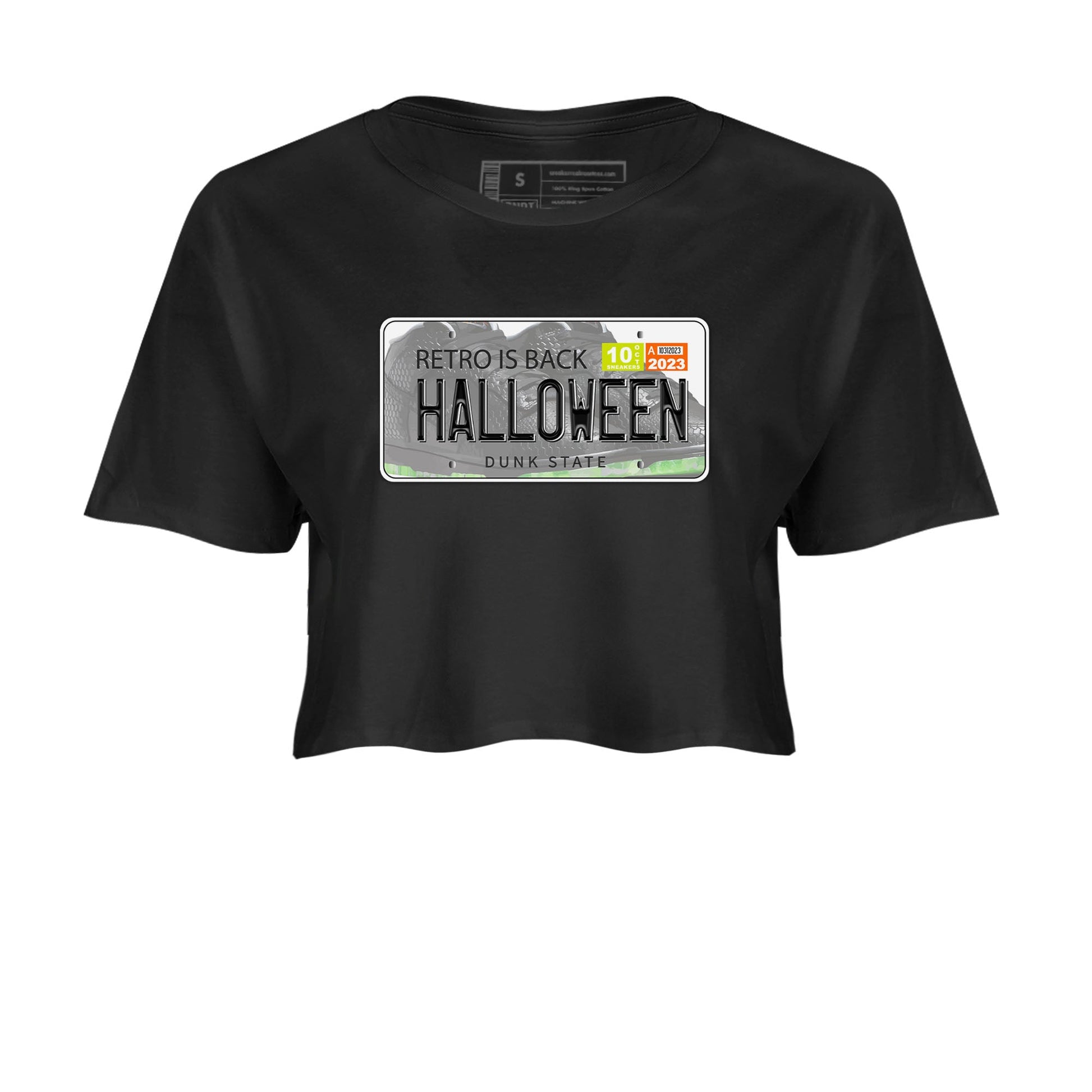 Nike Dunk Mid Premium shirt to match jordans Jordan Plate sneaker tees Nike Dunk Mid Halloween SNRT Sneaker Tees Sneaker Matching Clothing Brand Black 2 Crop T-Shirt