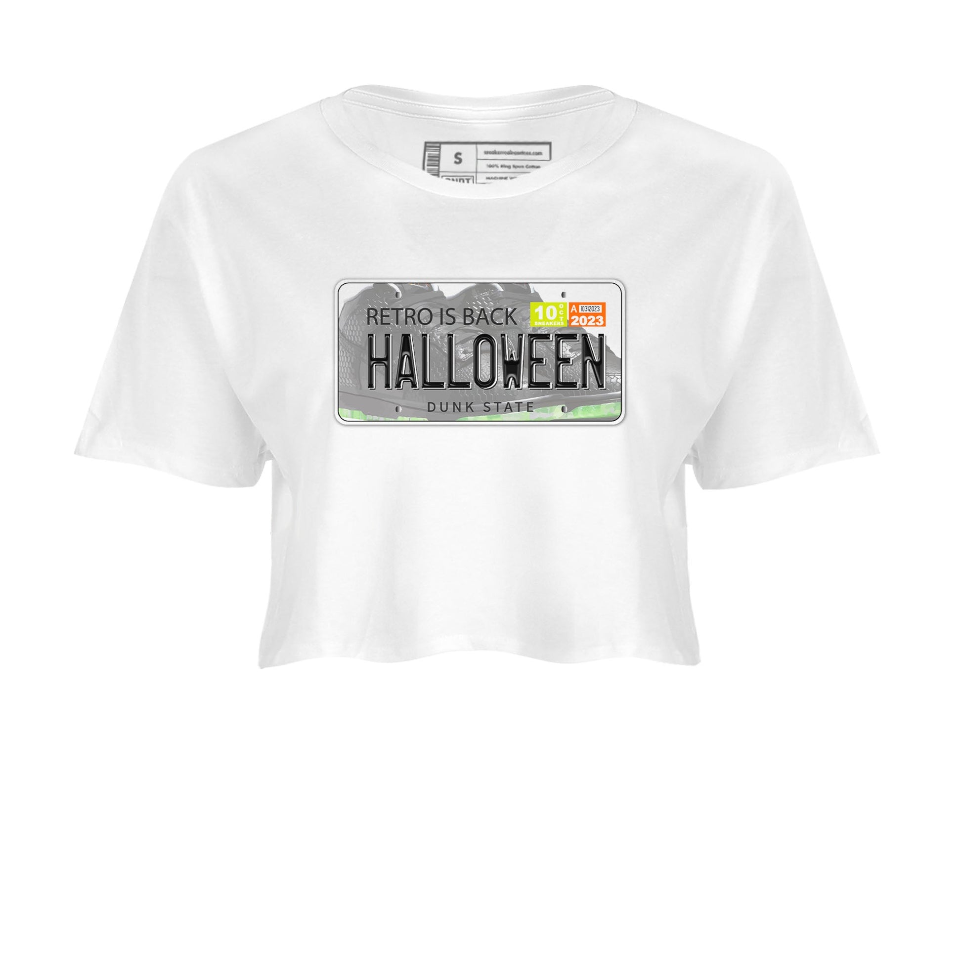Nike Dunk Mid Premium shirt to match jordans Jordan Plate sneaker tees Nike Dunk Mid Halloween SNRT Sneaker Tees Sneaker Matching Clothing Brand White 2 Crop T-Shirt