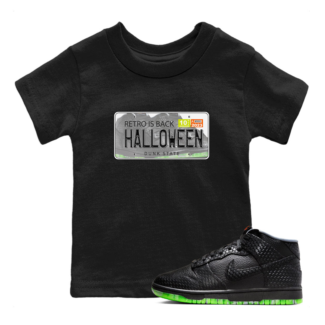 Nike Dunk Mid Premium shirt to match jordans Jordan Plate sneaker tees Nike Dunk Mid Halloween SNRT Sneaker Tees Sneaker Matching Clothing Brand Baby Toddler Black 1 T-Shirt
