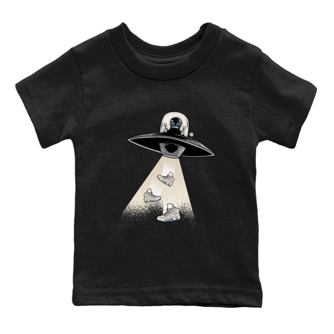 Air Jordan 5 Craft Sneaker Match Tees Alien Thief Sneaker Tees 5s Craft Sneaker Tees Kids Shirts Black 2