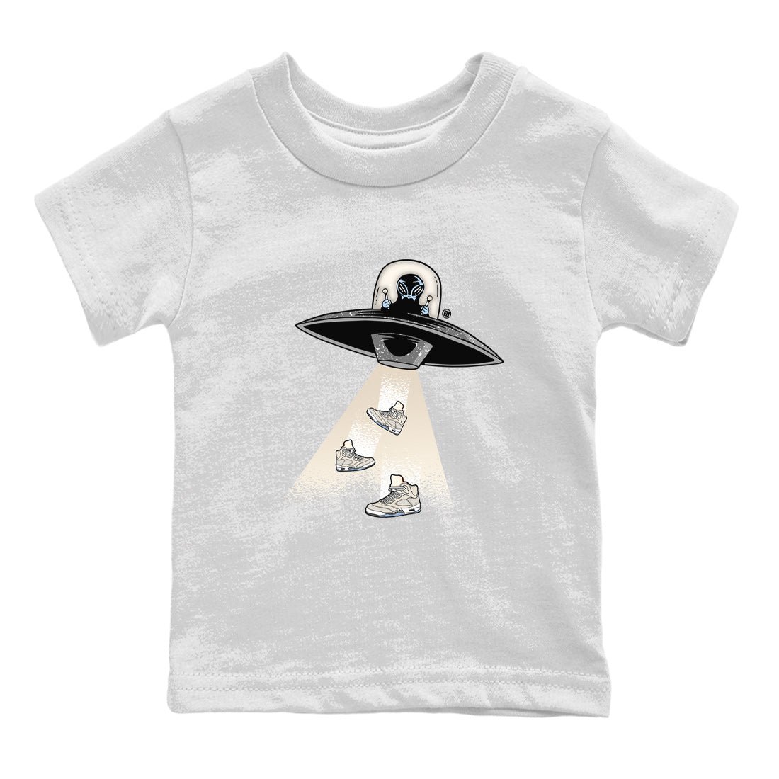 Air Jordan 5 Craft Sneaker Match Tees Alien Thief Sneaker Tees 5s Craft Sneaker Tees Kids Shirts White 2