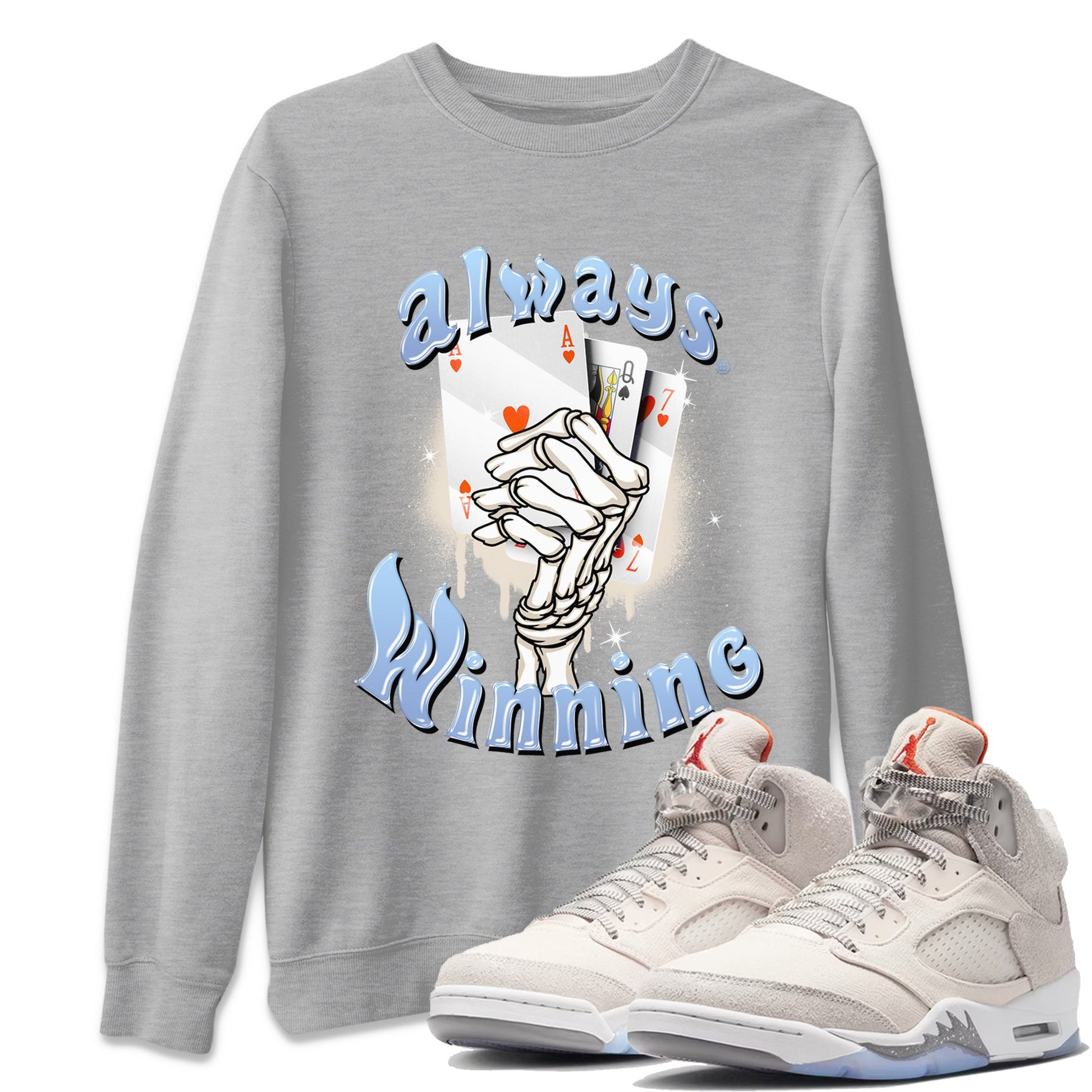 Air Jordan 5 Craft Sneaker Match Tees Always Winning Sneaker Tees Air Jordan 5 Retro Craft Shirts Unisex Shirts Heather Grey 1