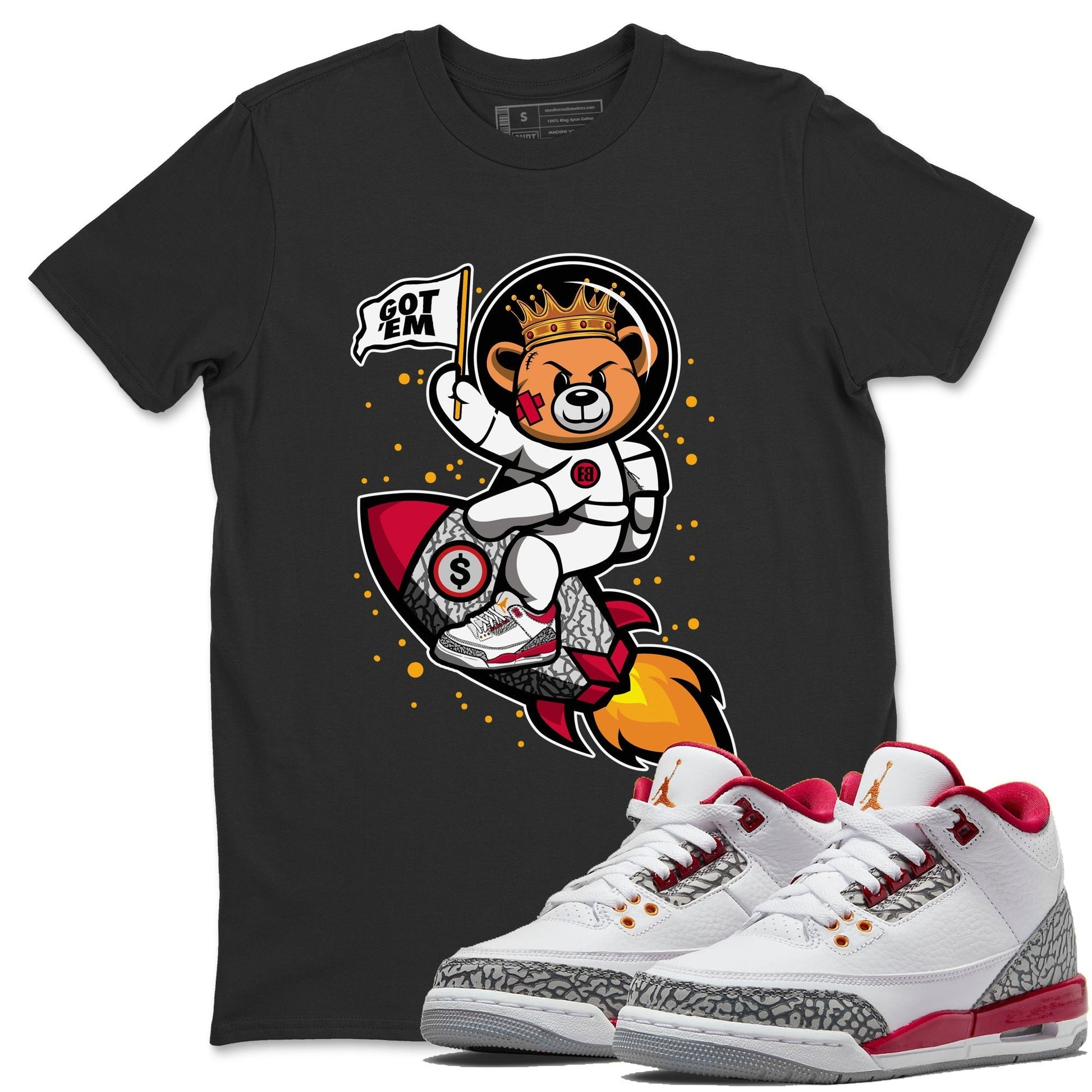 Jordan 3 Cardinal Sneaker Match Tees Astronaut Bear Sneaker Tees Jordan 3 Cardinal Sneaker Release Tees Unisex Shirts