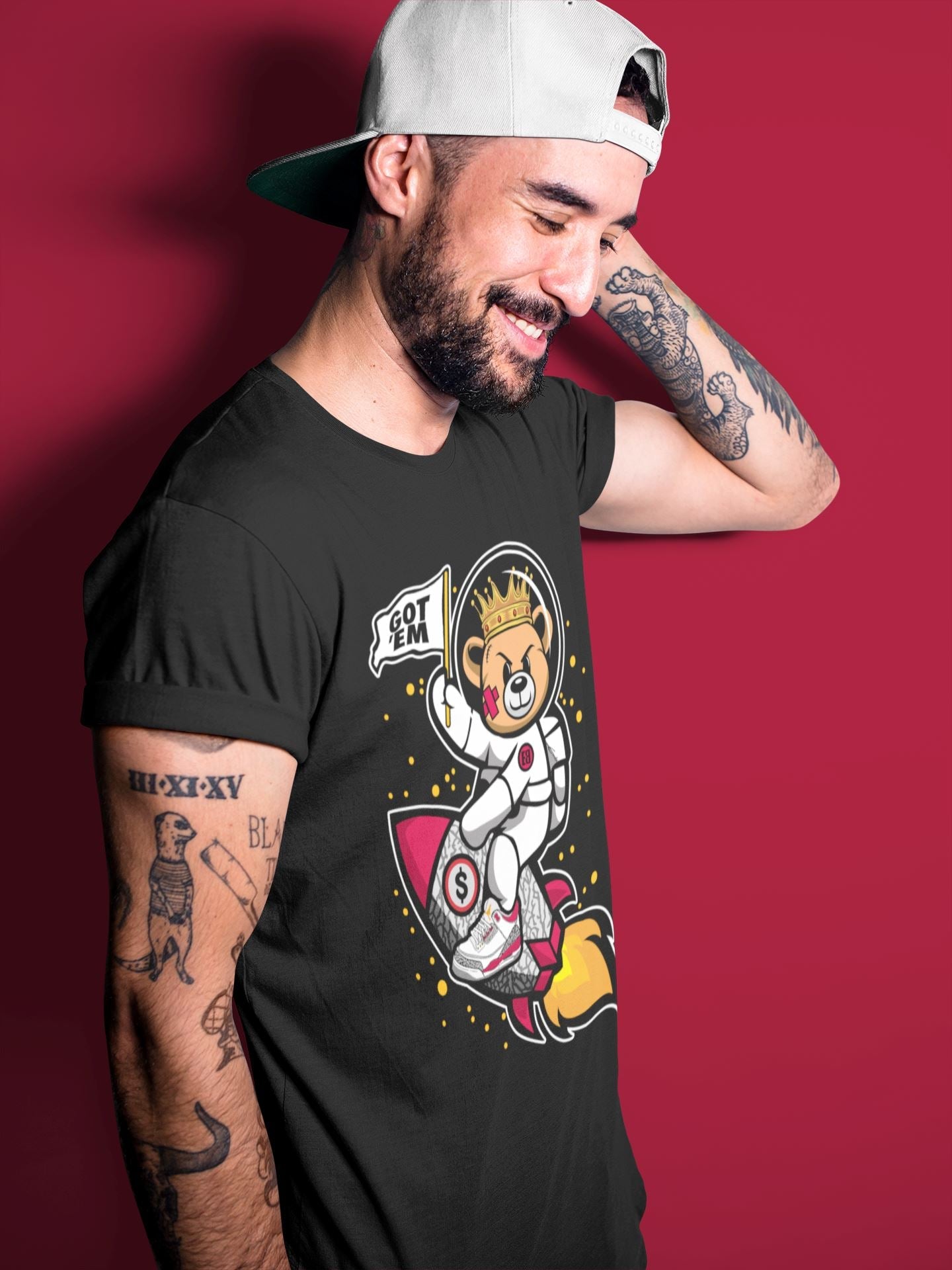Jordan 3 Cardinal Sneaker Match Tees Astronaut Bear Sneaker Tees Jordan 3 Cardinal Sneaker Release Tees Unisex Shirts