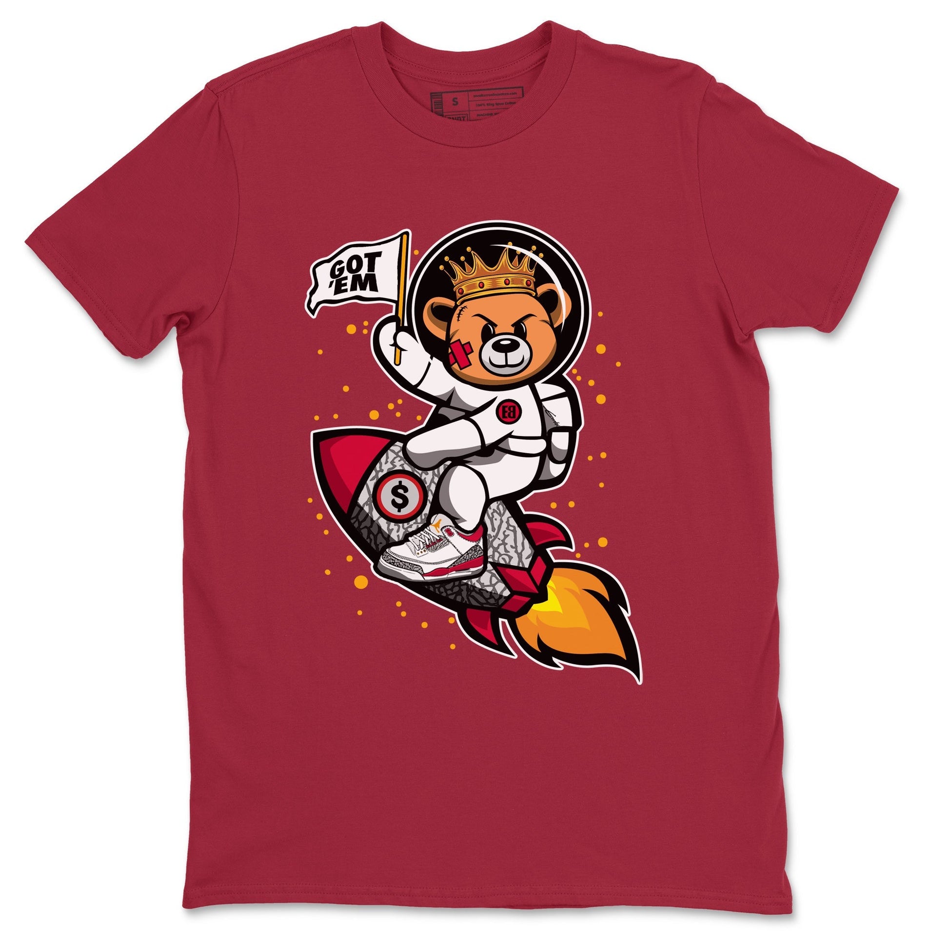 Jordan 3 Cardinal Sneaker Match Tees Astronaut Bear Sneaker Tees Jordan 3 Cardinal Sneaker Release Tees Unisex Shirts