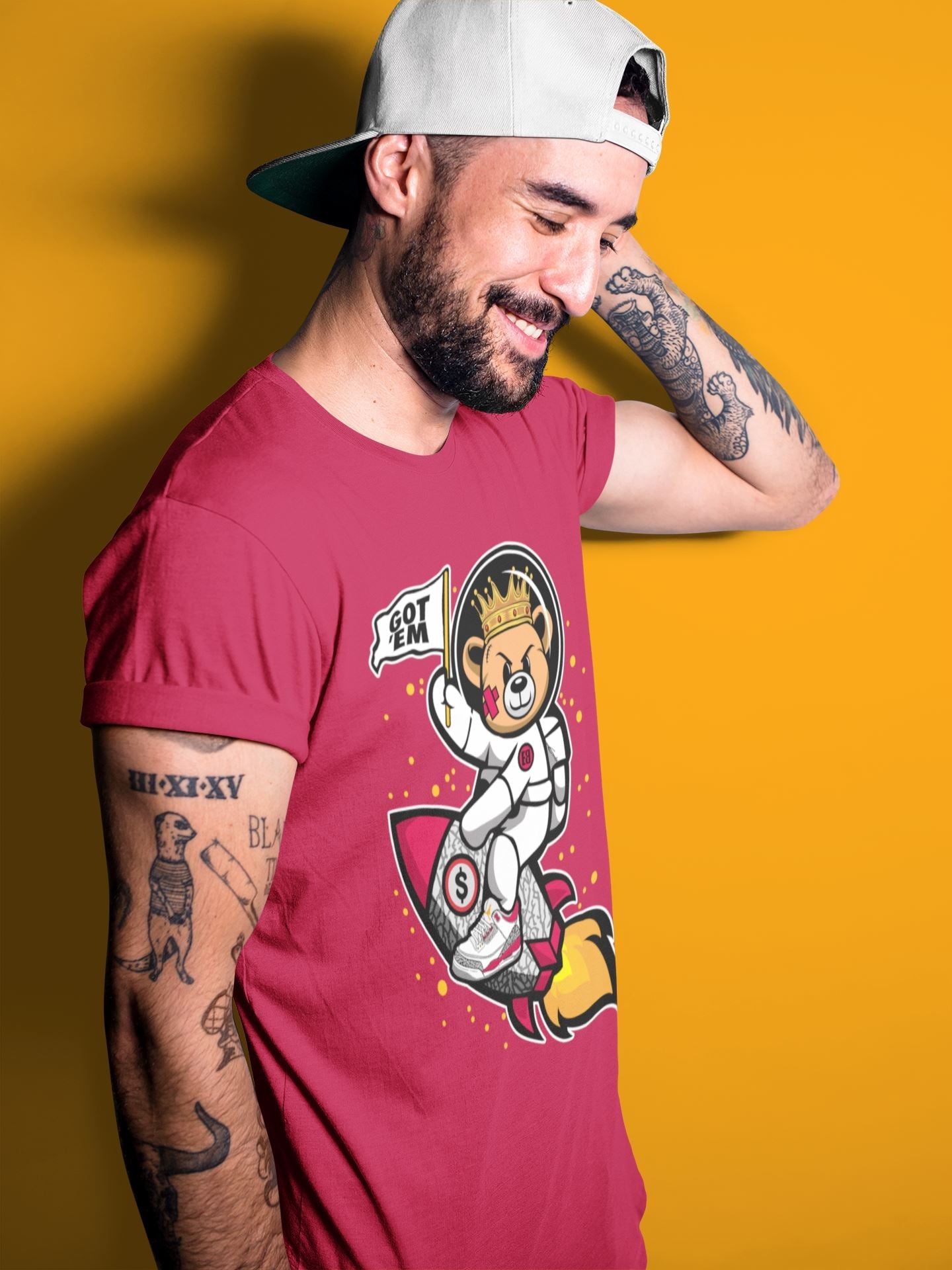 Jordan 3 Cardinal Sneaker Match Tees Astronaut Bear Sneaker Tees Jordan 3 Cardinal Sneaker Release Tees Unisex Shirts