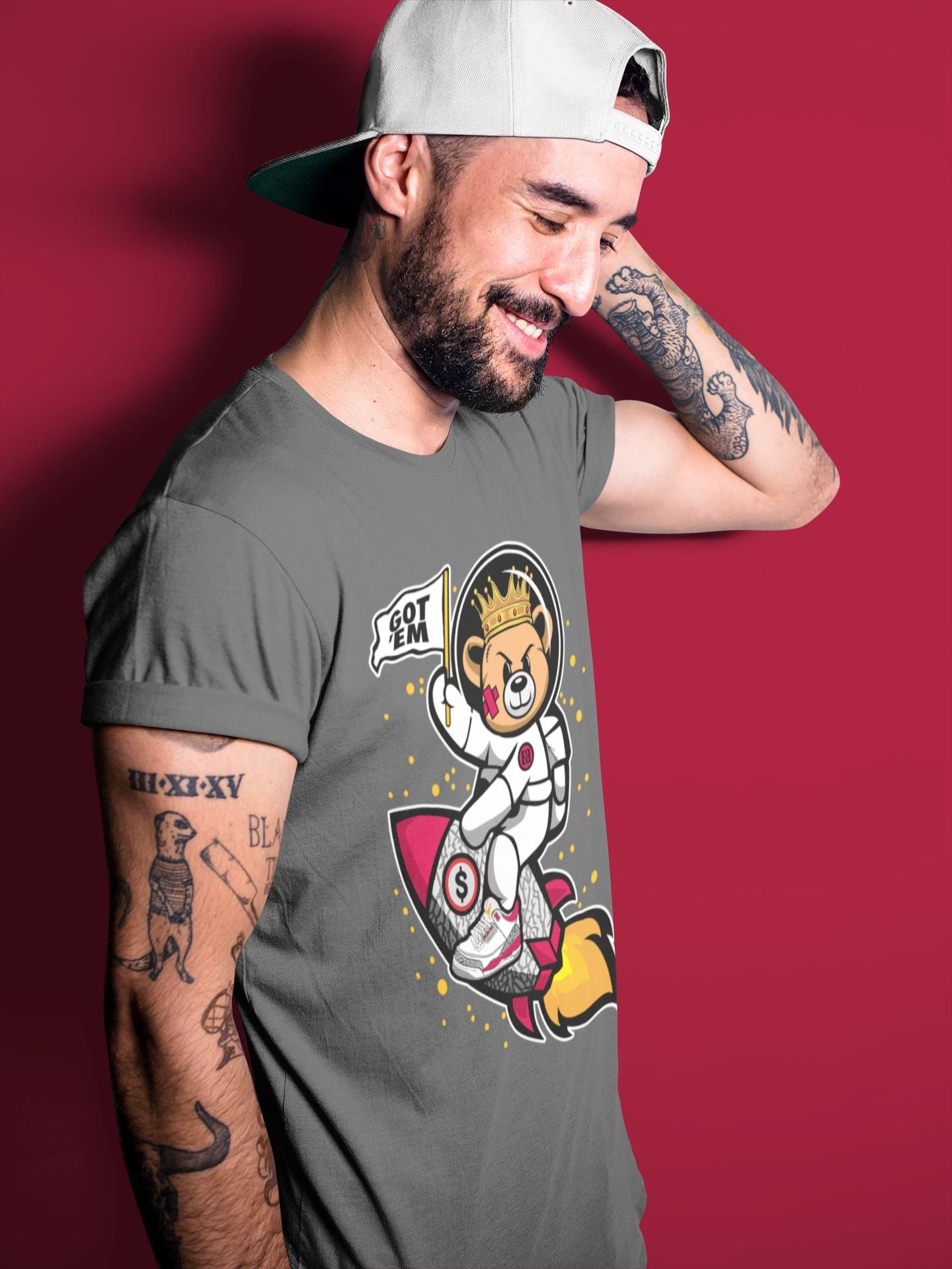 Jordan 3 Cardinal Sneaker Match Tees Astronaut Bear Sneaker Tees Jordan 3 Cardinal Sneaker Release Tees Unisex Shirts