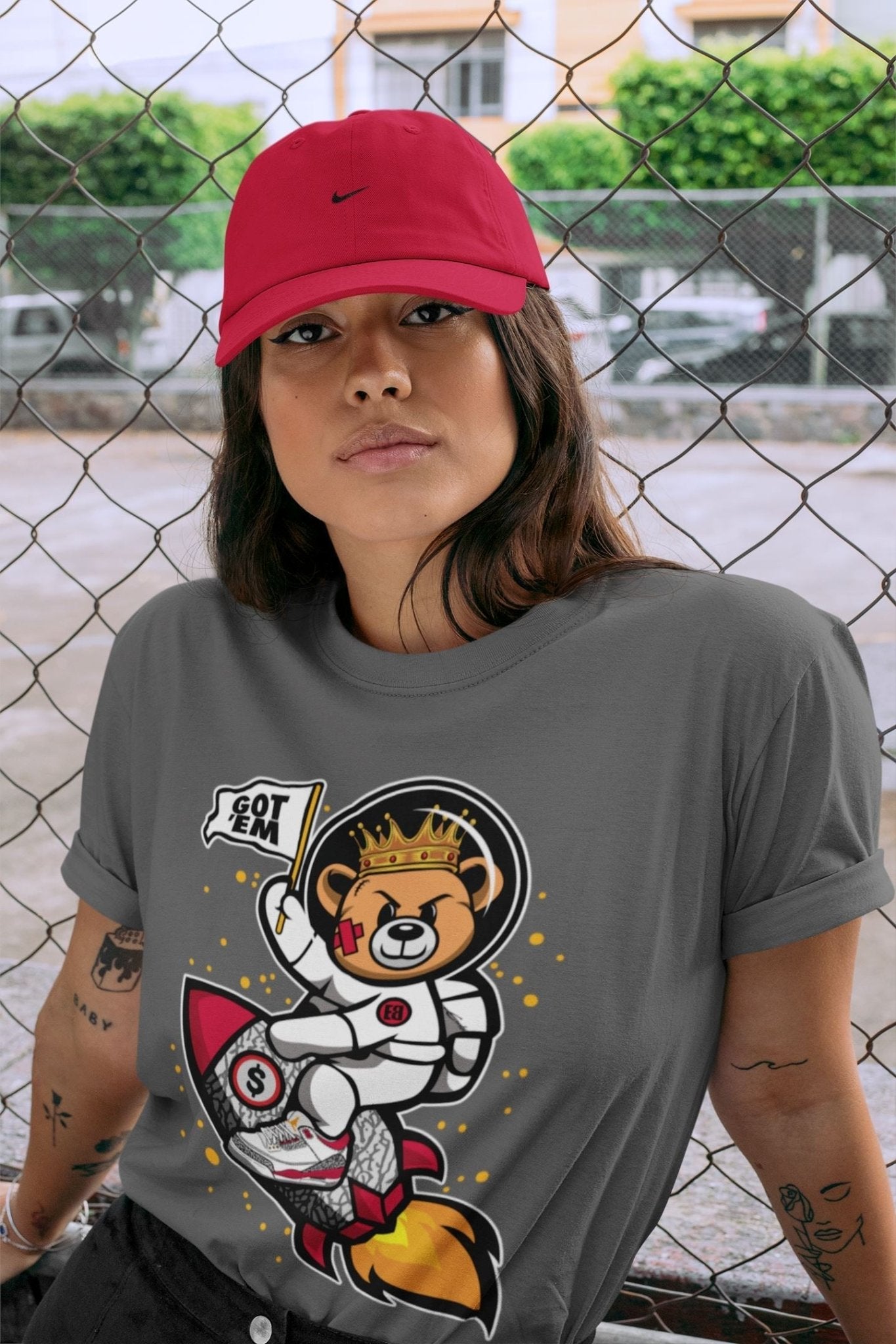 Jordan 3 Cardinal Sneaker Match Tees Astronaut Bear Sneaker Tees Jordan 3 Cardinal Sneaker Release Tees Unisex Shirts