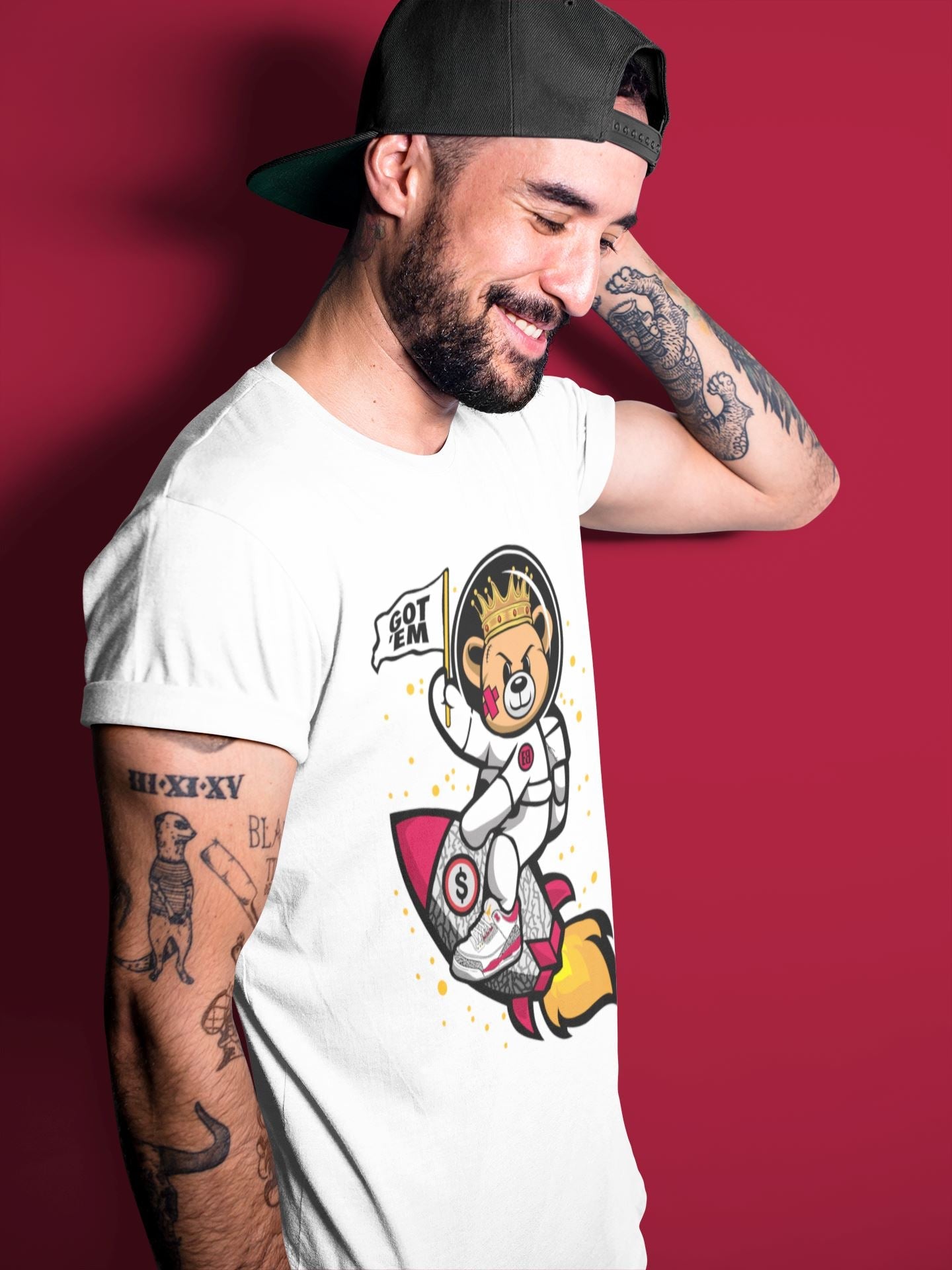 Jordan 3 Cardinal Sneaker Match Tees Astronaut Bear Sneaker Tees Jordan 3 Cardinal Sneaker Release Tees Unisex Shirts