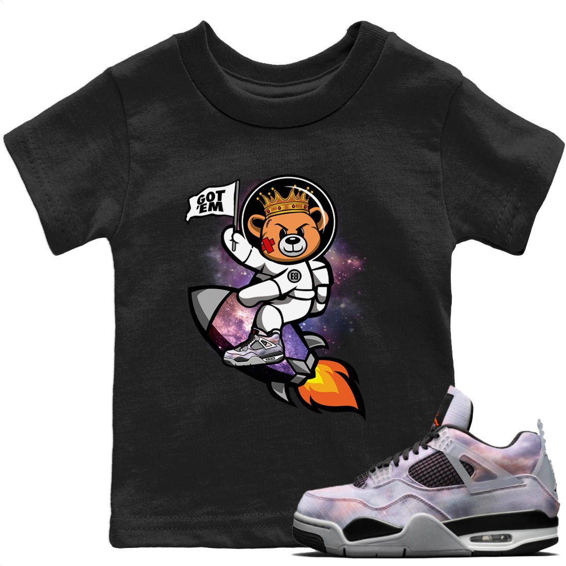 Jordan 4 Zen Master Sneaker Match Tees Astronaut Bear Sneaker Tees Jordan 4 Zen Master Sneaker Release Tees Kids Shirts