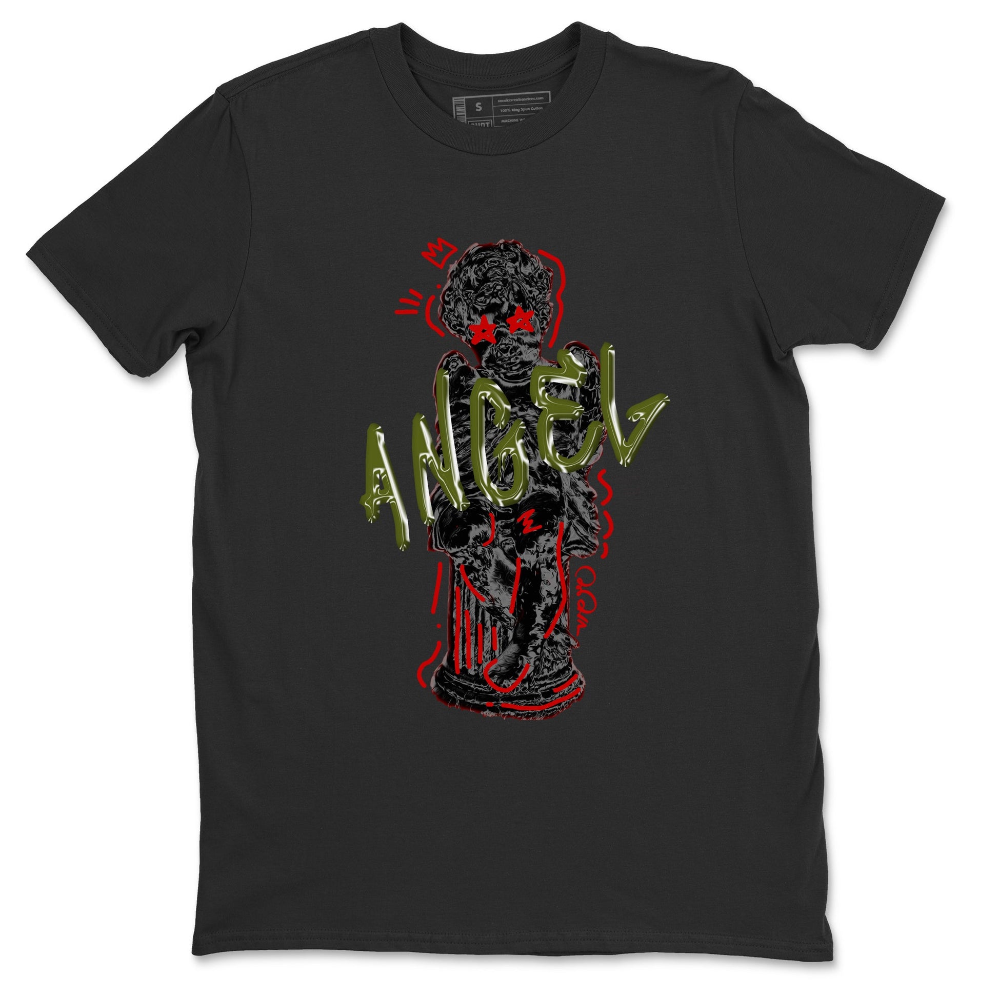 Air Jordan 1 Travis Scott Olive Sneaker Match Tees Baby Angel Sneaker Tees AJ1 OG Travis Scott Olive Sneaker Release Tees Unisex Shirts Black 2