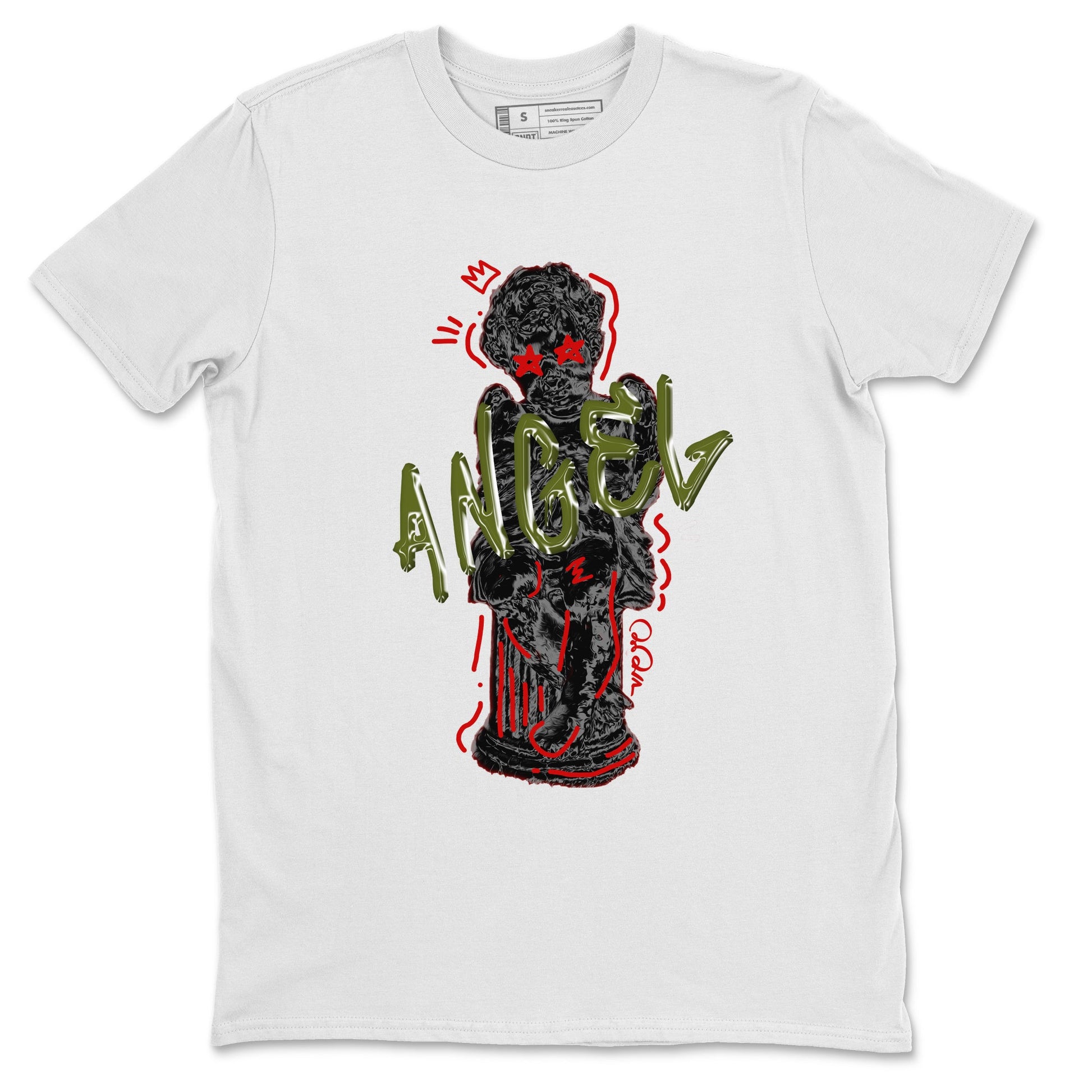 Air Jordan 1 Travis Scott Olive Sneaker Match Tees Baby Angel Sneaker Tees AJ1 OG Travis Scott Olive Sneaker Release Tees Unisex Shirts White 2