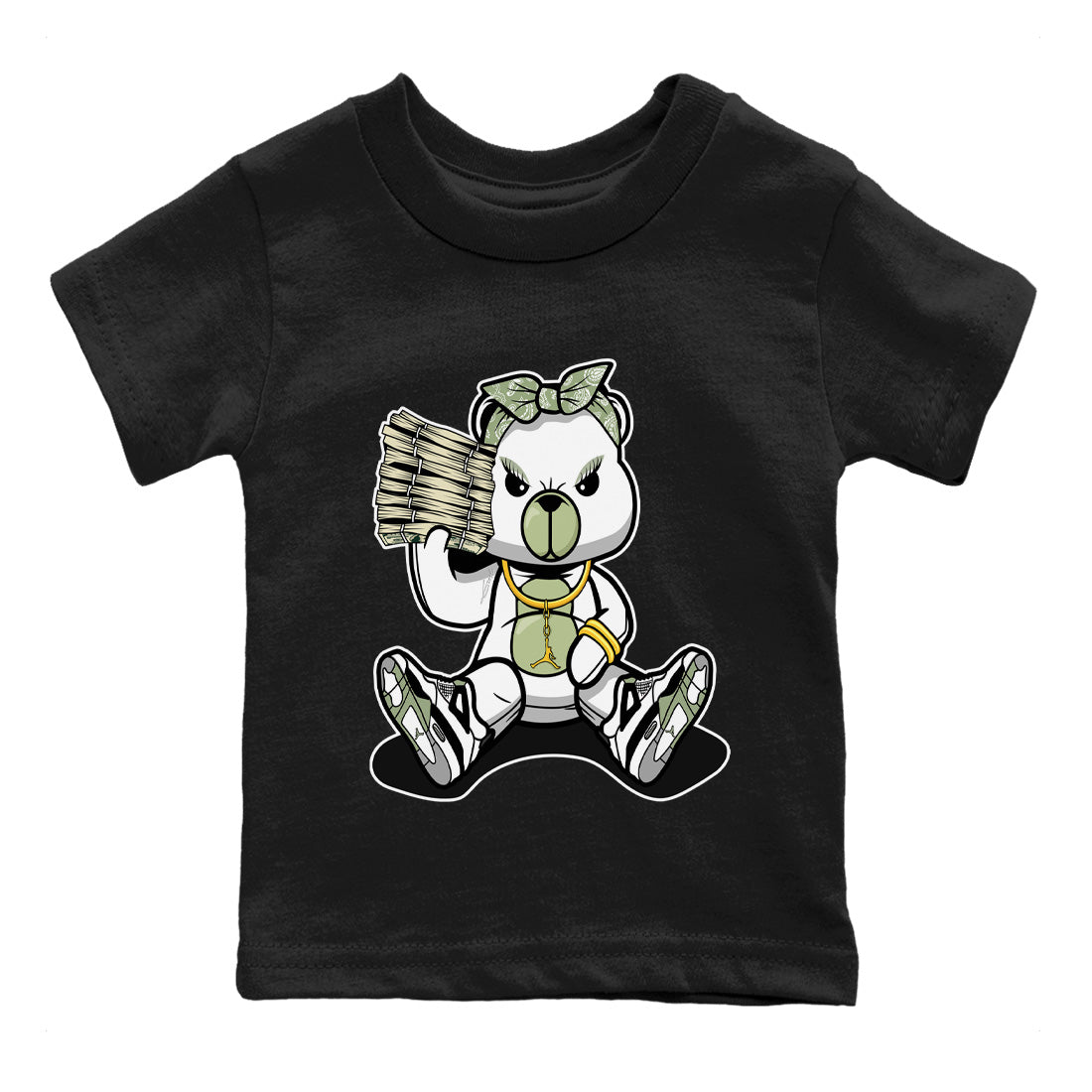 Jordan 4 Seafoam Sneaker Match Tees Bad Baby Bear Sneaker Tees Jordan 4 Seafoam Sneaker Release Tees Kids Shirts