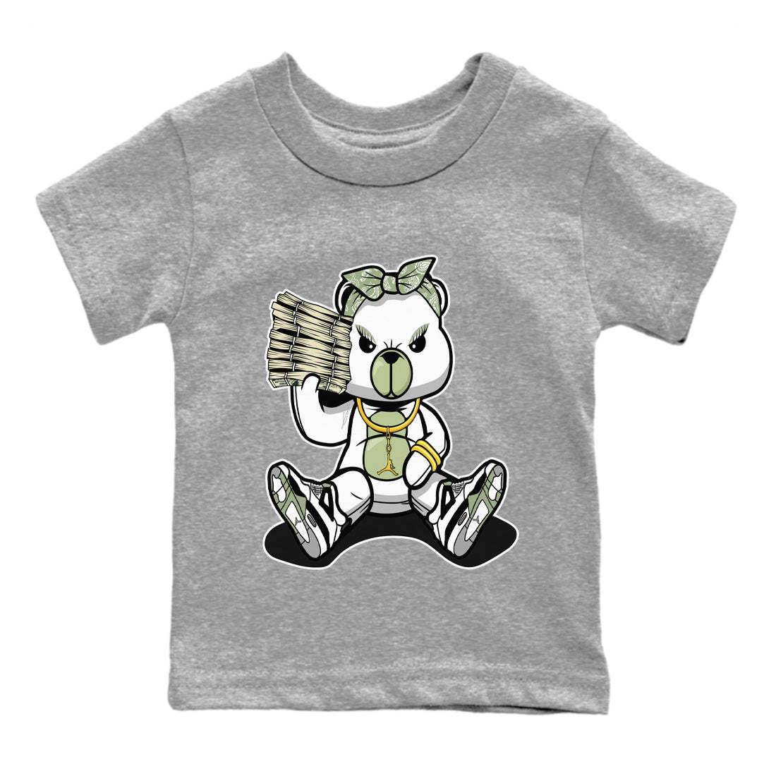 Jordan 4 Seafoam Sneaker Match Tees Bad Baby Bear Sneaker Tees Jordan 4 Seafoam Sneaker Release Tees Kids Shirts