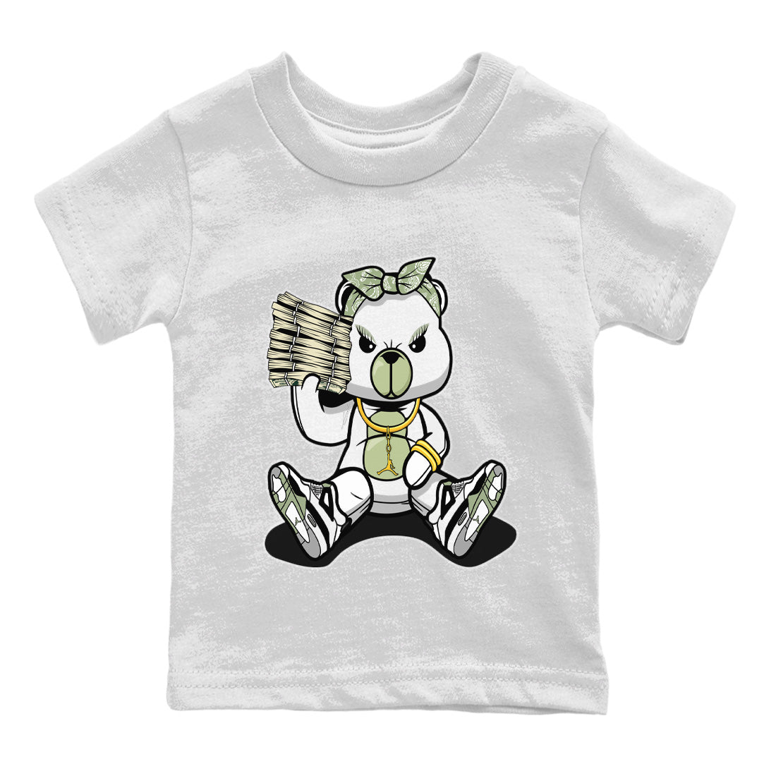 Jordan 4 Seafoam Sneaker Match Tees Bad Baby Bear Sneaker Tees Jordan 4 Seafoam Sneaker Release Tees Kids Shirts