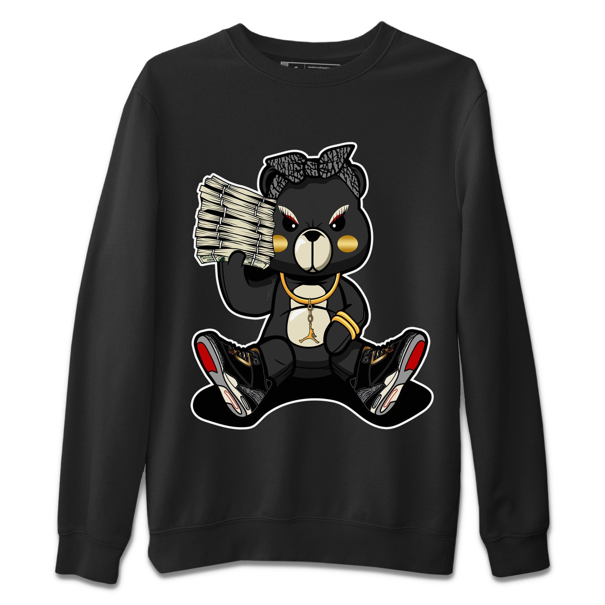 Jordan 3 Black Gold Sneaker Match Tees Bad Baby Bear Sneaker Tees Jordan 3 Black Gold Sneaker Release Tees Unisex Shirts