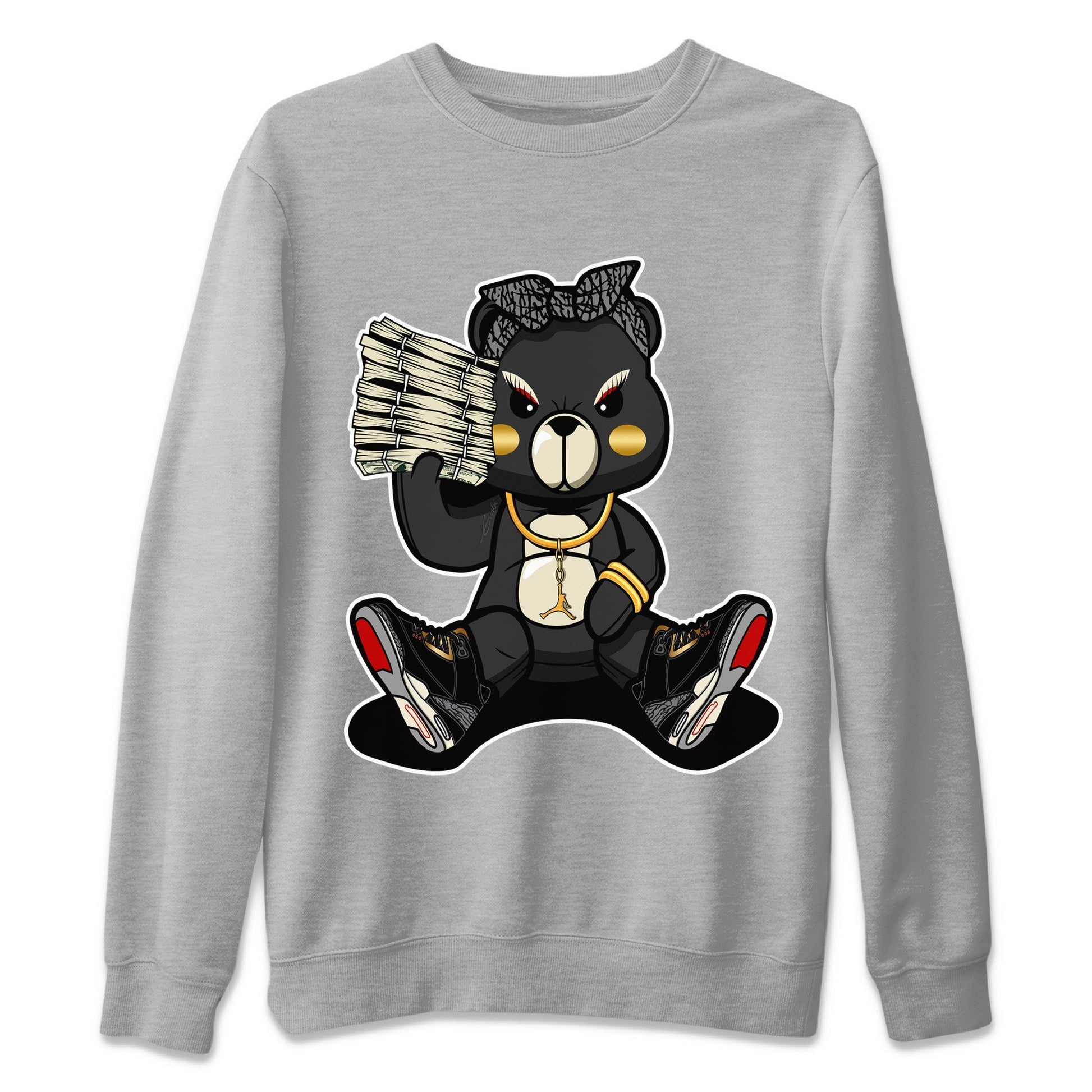 Jordan 3 Black Gold Sneaker Match Tees Bad Baby Bear Sneaker Tees Jordan 3 Black Gold Sneaker Release Tees Unisex Shirts