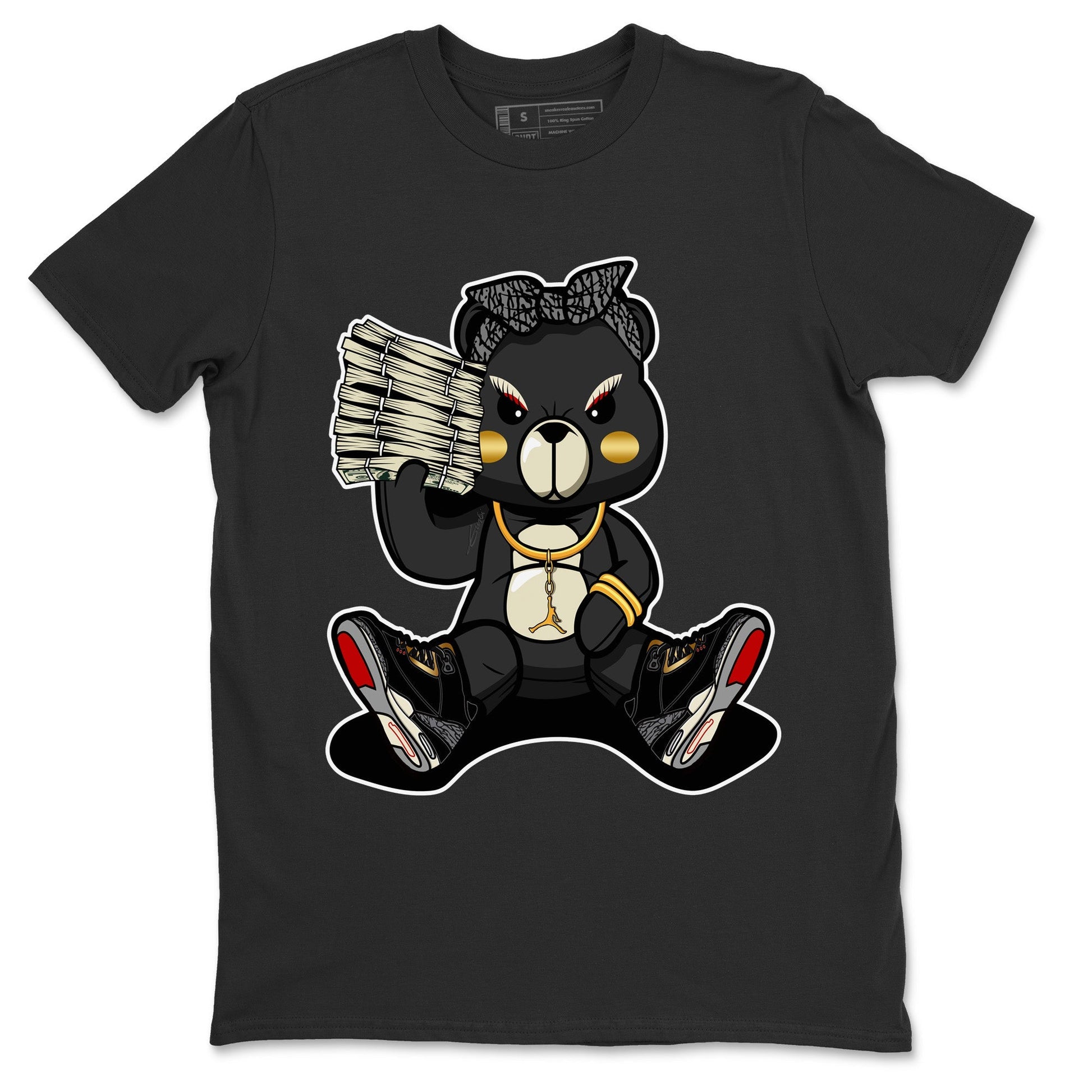 Jordan 3 Black Gold Sneaker Match Tees Bad Baby Bear Sneaker Tees Jordan 3 Black Gold Sneaker Release Tees Unisex Shirts