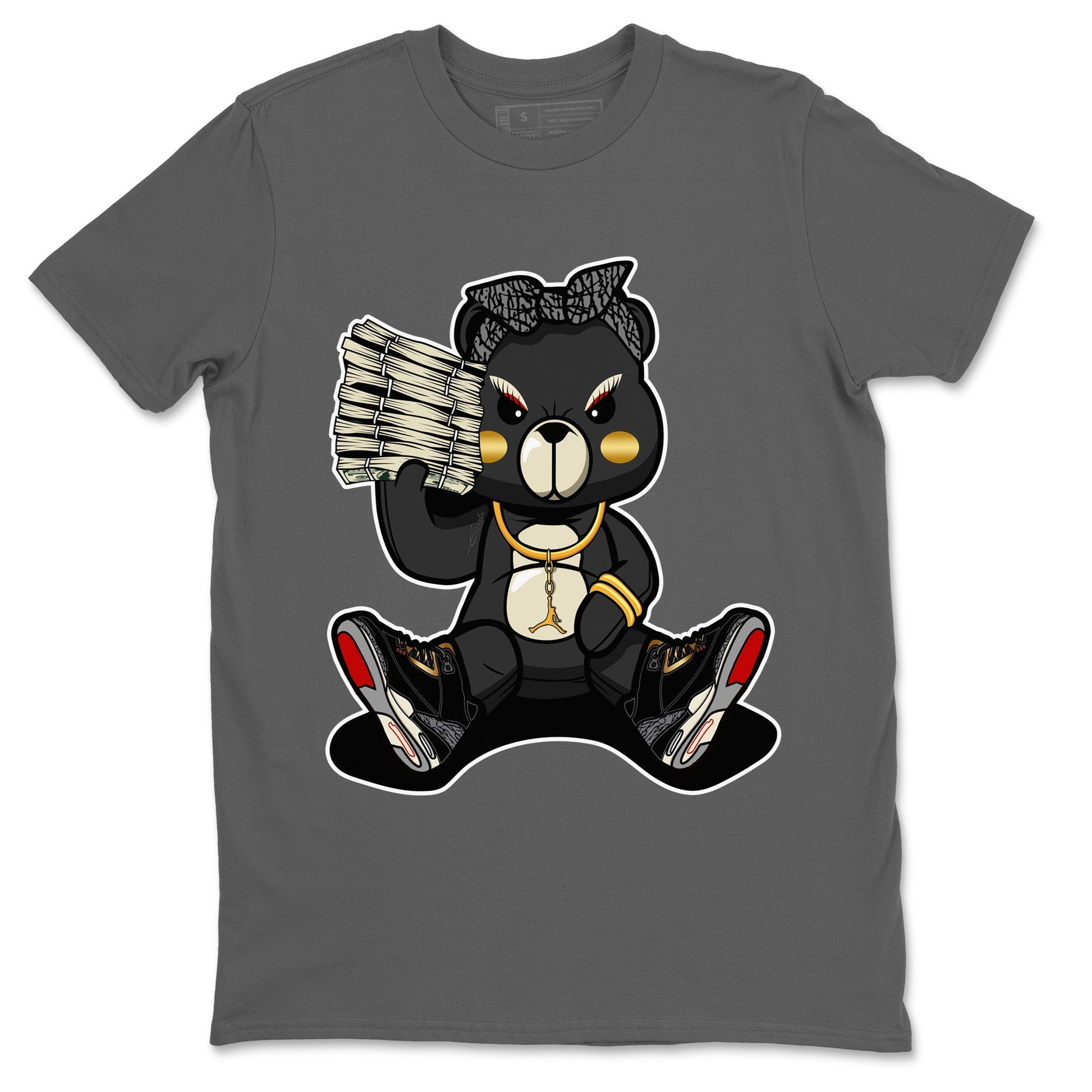 Jordan 3 Black Gold Sneaker Match Tees Bad Baby Bear Sneaker Tees Jordan 3 Black Gold Sneaker Release Tees Unisex Shirts