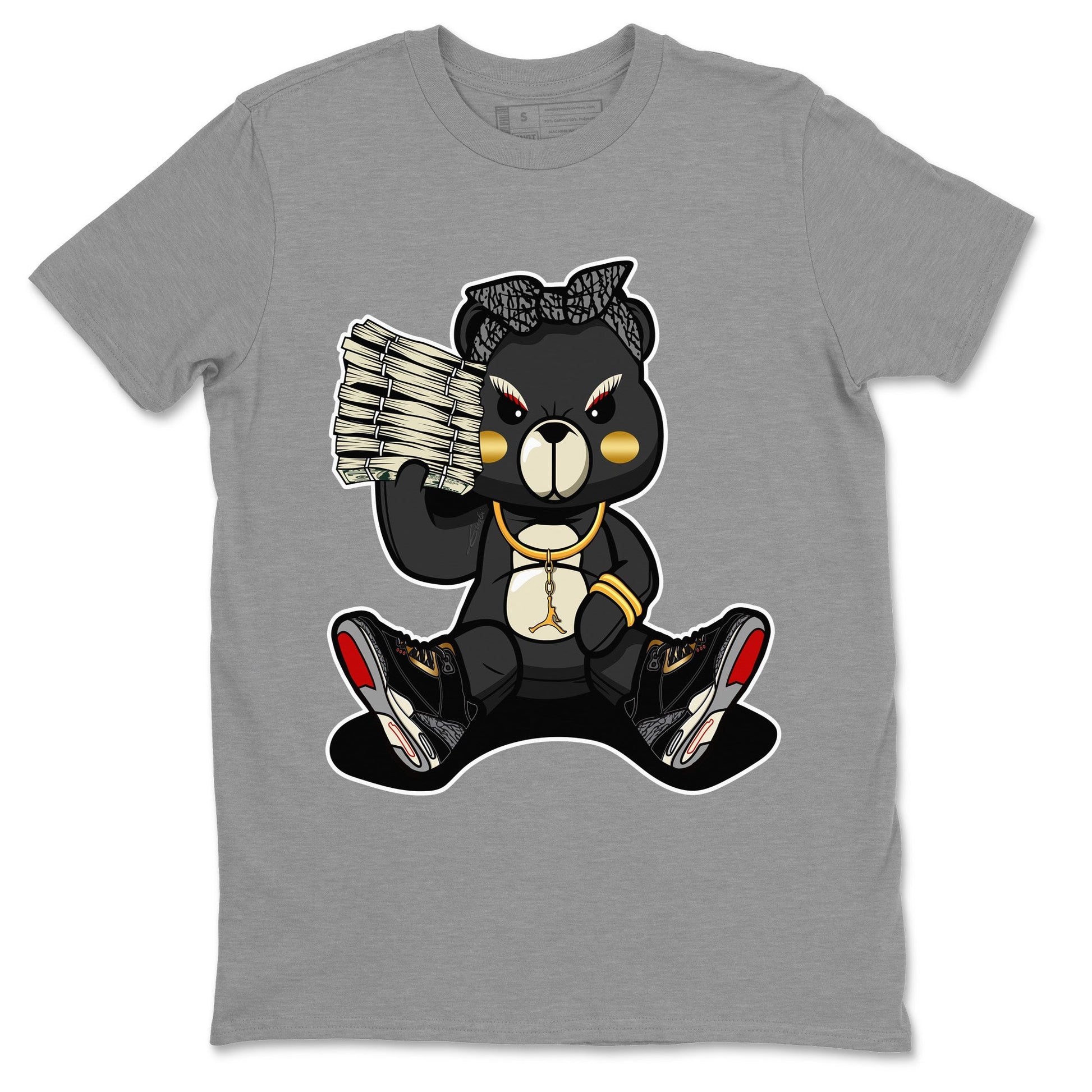 Jordan 3 Black Gold Sneaker Match Tees Bad Baby Bear Sneaker Tees Jordan 3 Black Gold Sneaker Release Tees Unisex Shirts