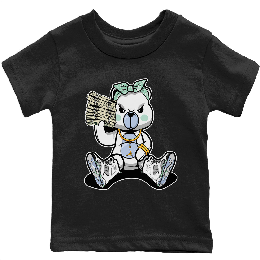 Jordan 6 Mint Foam Sneaker Match Tees Bad Baby Bear Sneaker Tees Jordan 6 Mint Foam Sneaker Release Tees Kids Shirts
