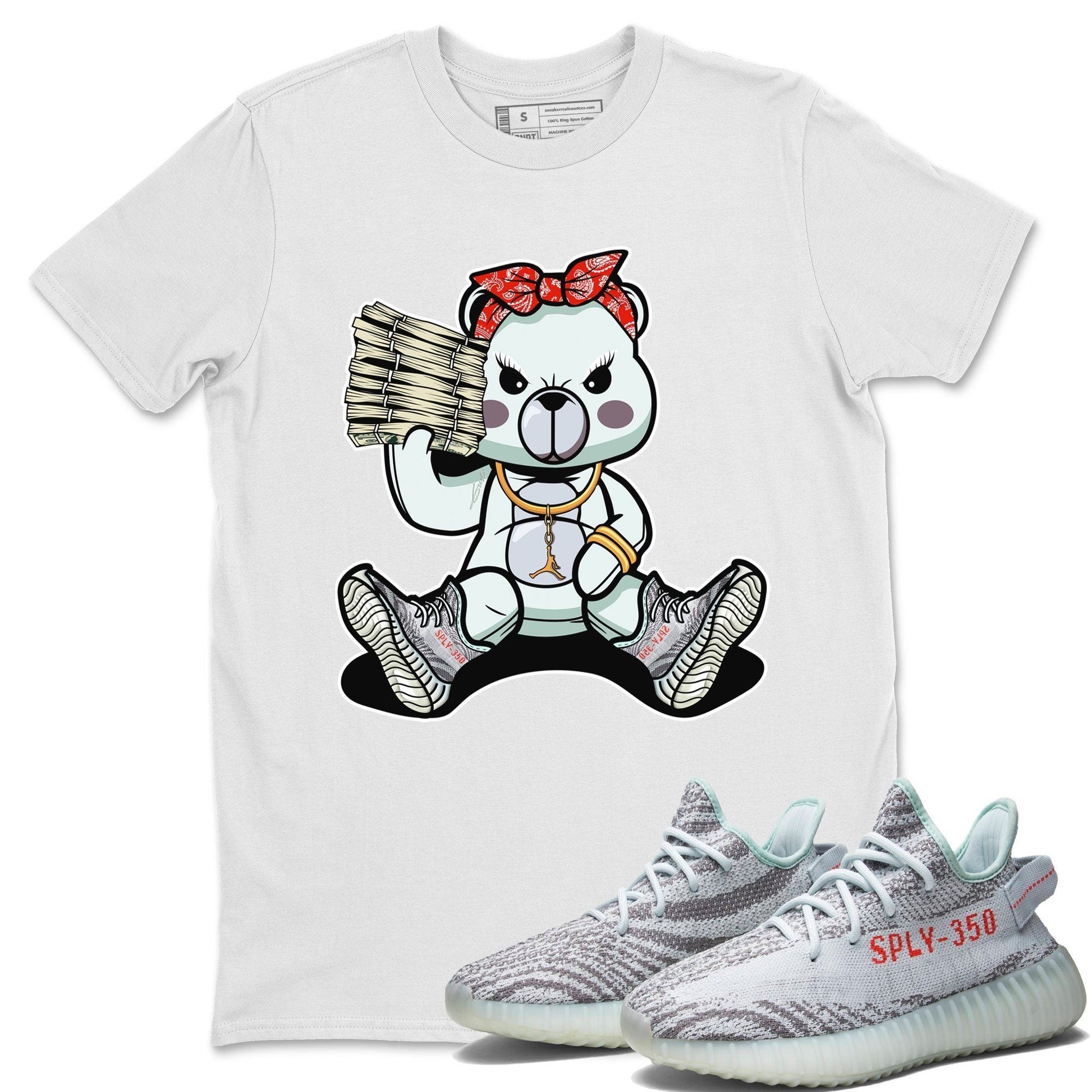 Yeezy 350 Blue Tint Sneaker Match Tees Bad Baby Bear Sneaker Tees Yeezy 350 Blue Tint Sneaker Release Tees Unisex Shirts