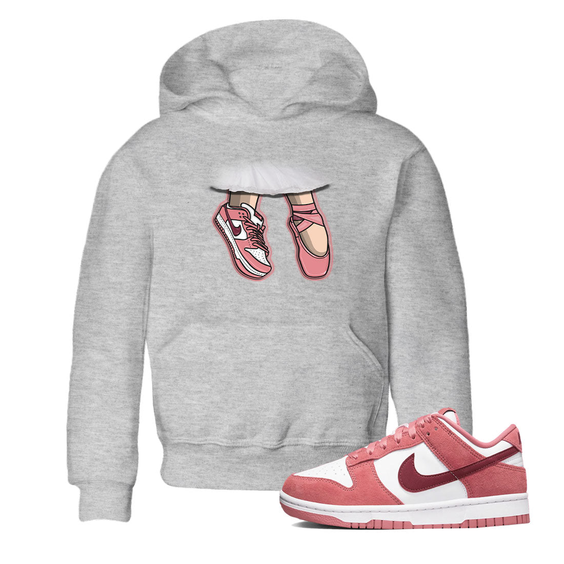 Dunk Valentine's Day shirt to match jordans Ballet Shoes sneaker tees Dunks Valentine's Day SNRT sneaker release tees baby toddler Heather Grey 1 cotton Shirt
