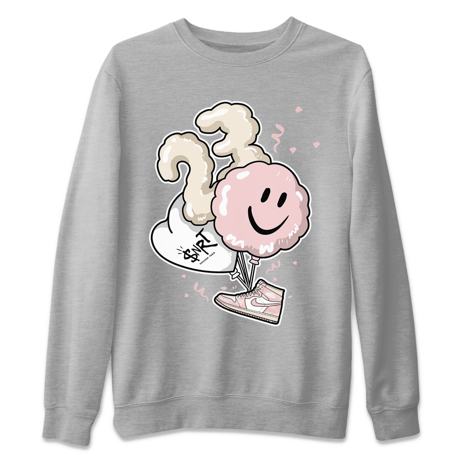 Air Jordan 1 Washed Pink Sneaker Match Tees Balloon Sneaker Tees Air Jordan 1 High OG WMNS Washed Pink Sneaker Release Tees Unisex Shirts Heather Grey 2