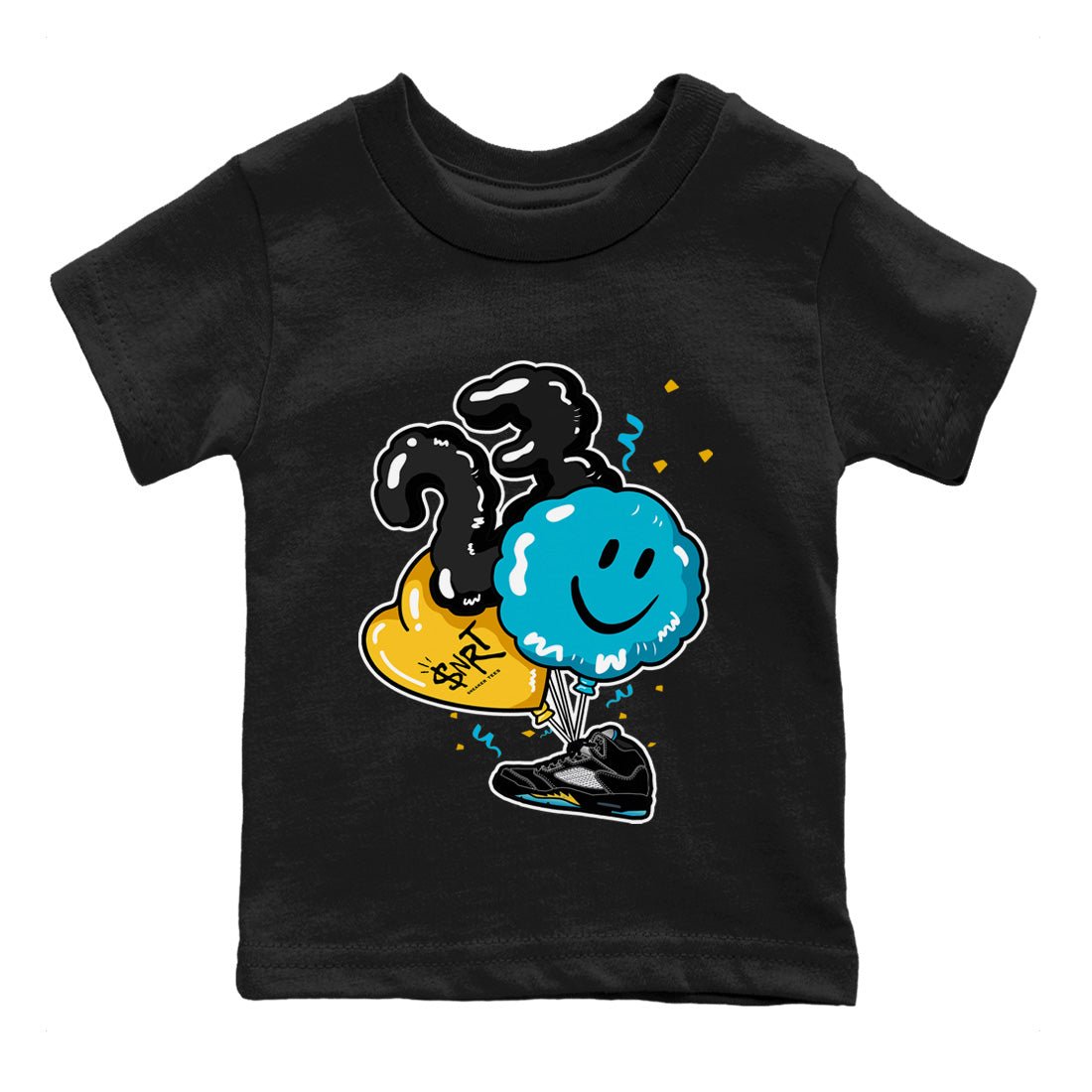 Jordan 5 Aqua Sneaker Match Tees Balloon Sneaker Tees Jordan 5 Aqua Sneaker Release Tees Kids Shirts