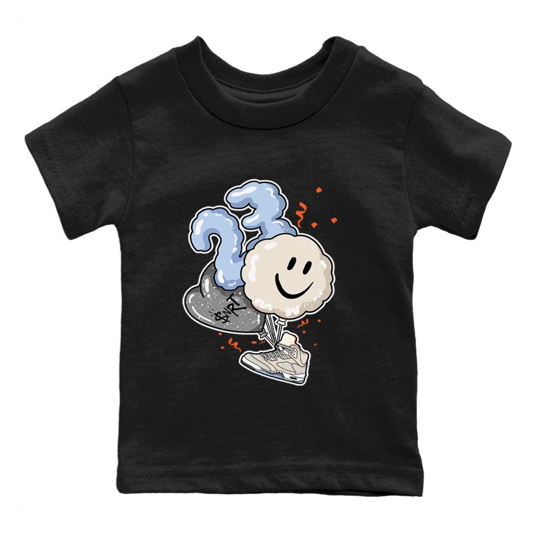 Air Jordan 5 Craft Sneaker Match Tees Balloon Sneaker Tees Air Jordan 5 Craft Tee Kids Shirts Black 2