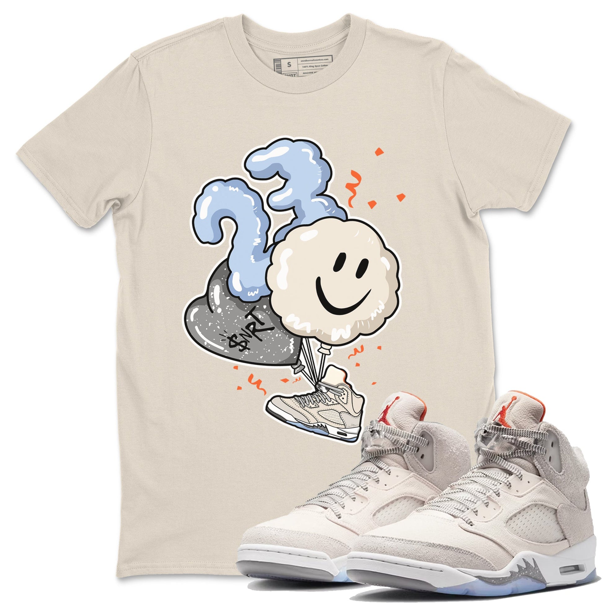 Air Jordan 5 Craft Sneaker Match Tees Balloon Sneaker Tees Air Jordan 5 Craft Tee Unisex Shirts Natural 1