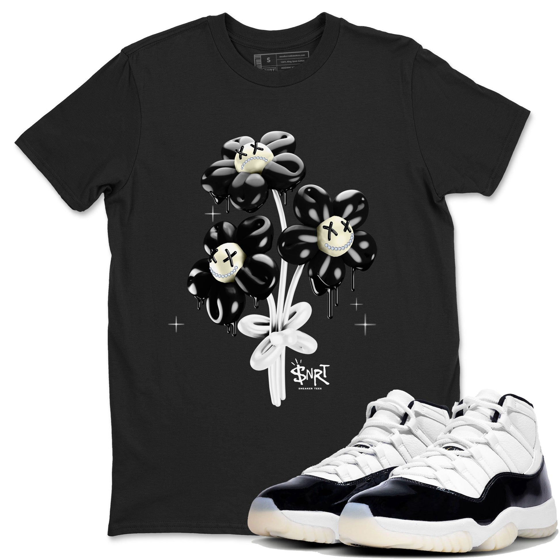 11s Gratitude shirt to match jordans Balloon Bouquet sneaker tees Air Jordan 11 Retro Gratitude SNRT Sneaker Tees Streetwear Casual Fit Black 1 T-Shirt