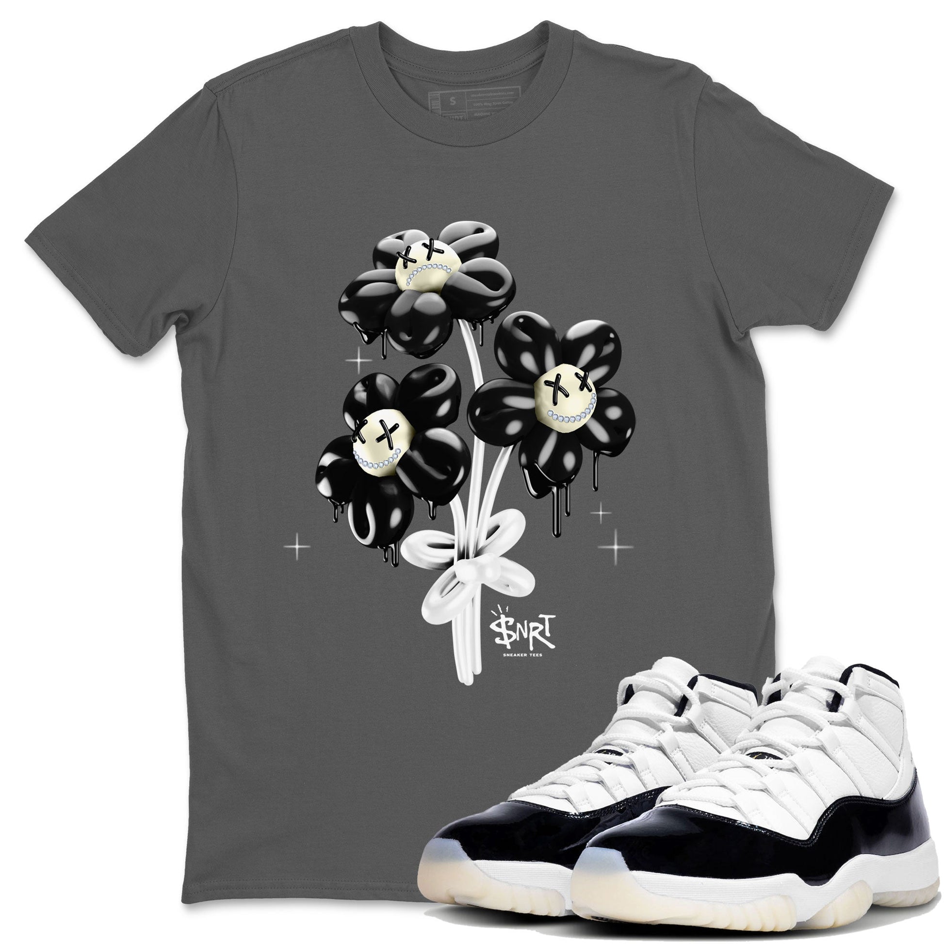 11s Gratitude shirt to match jordans Balloon Bouquet sneaker tees Air Jordan 11 Retro Gratitude SNRT Sneaker Tees Streetwear Casual Fit Cool Grey 1 T-Shirt
