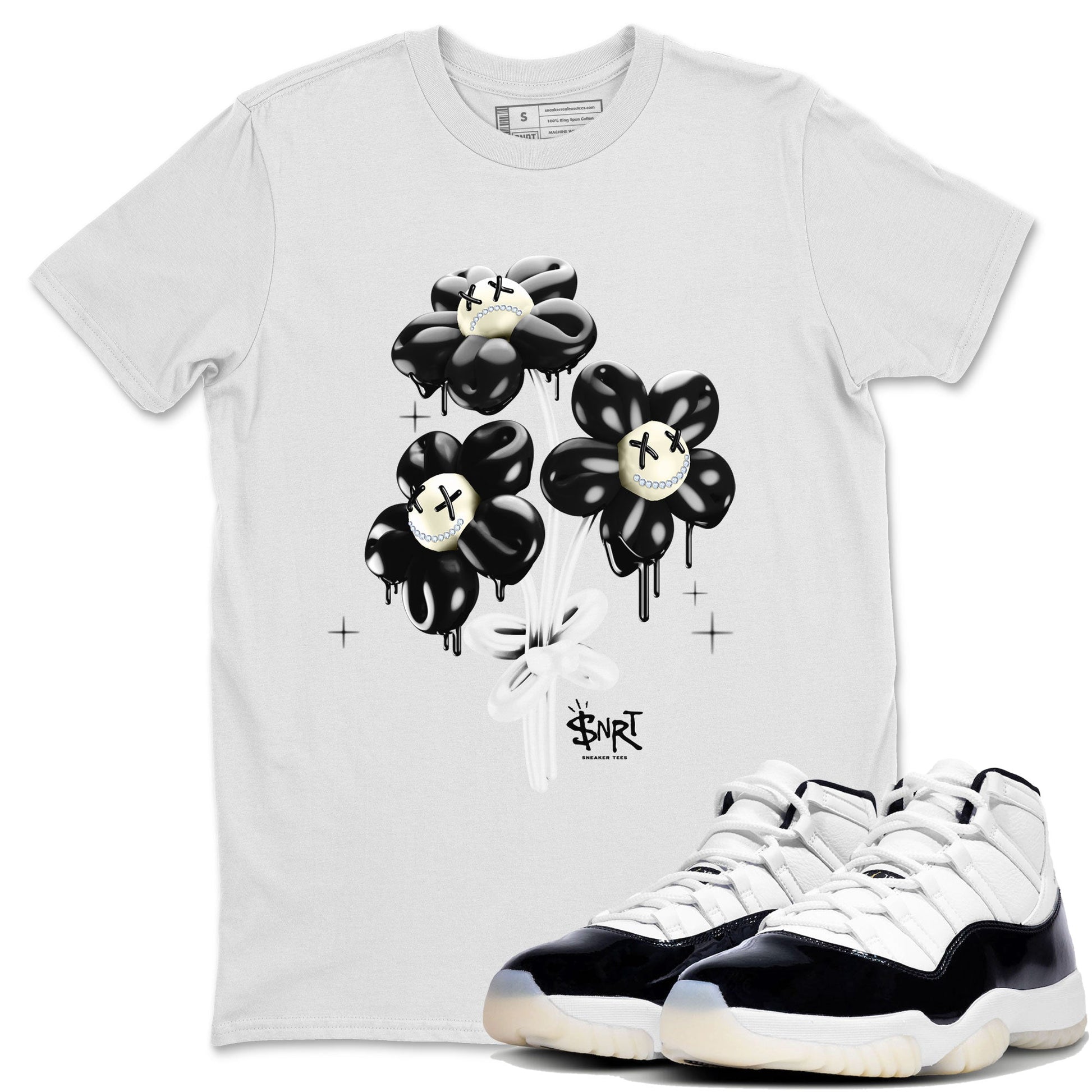 11s Gratitude shirt to match jordans Balloon Bouquet sneaker tees Air Jordan 11 Retro Gratitude SNRT Sneaker Tees Streetwear Casual Fit White 1 T-Shirt