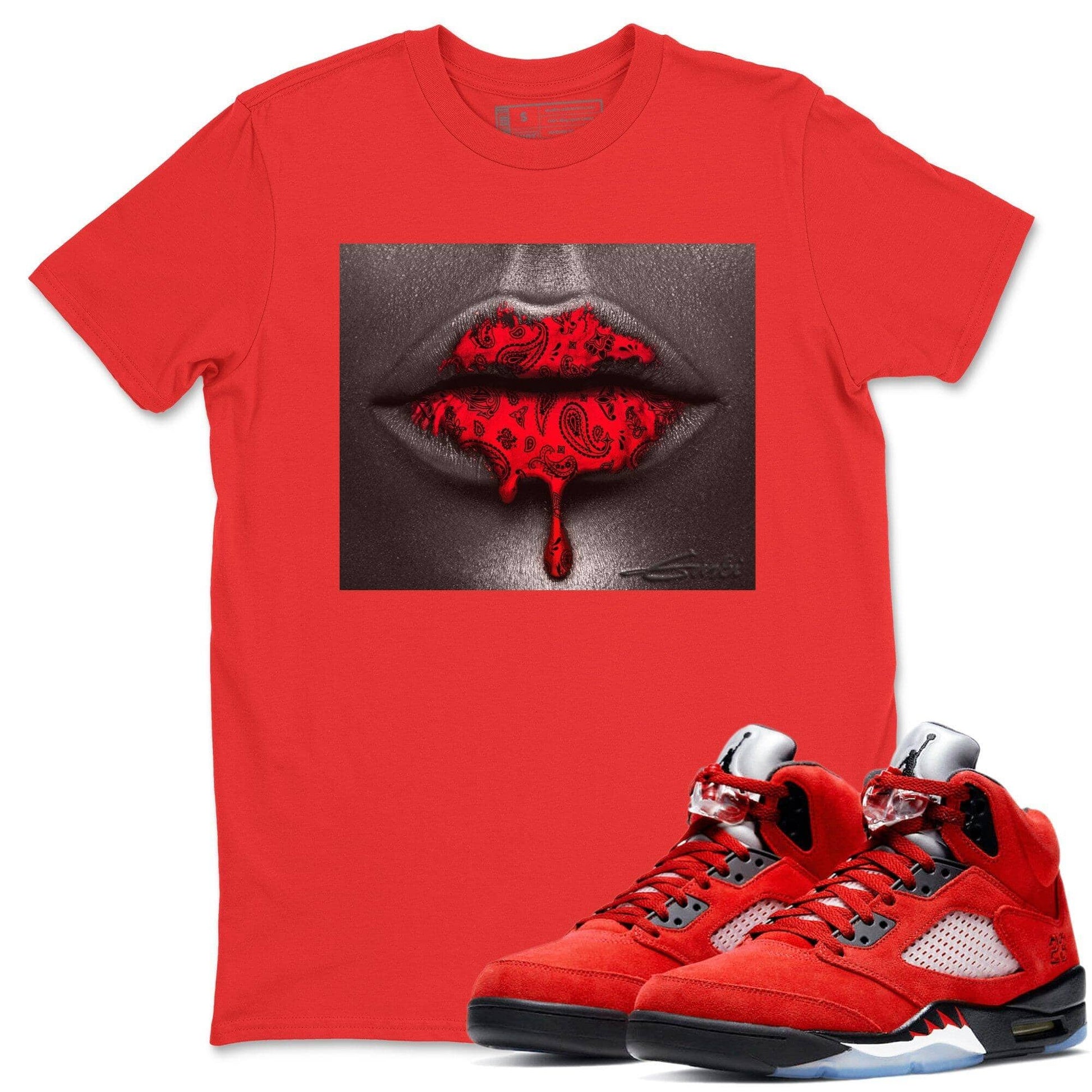 Jordan 5 Raging Bull Sneaker Match Tees Bandana Lips Sneaker Tees Jordan 5 Raging Bull Sneaker Release Tees Unisex Shirts