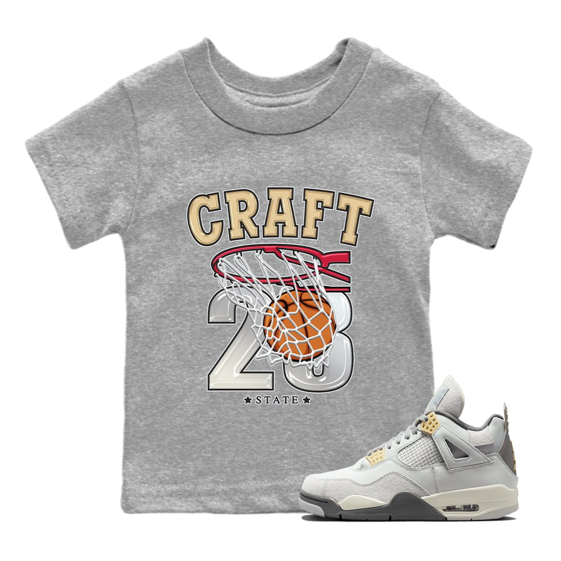 Jordan 4 Craft Sneaker Match Tees Basketball Sneaker Tees Jordan 4 Craft Sneaker Release Tees Kids Shirts