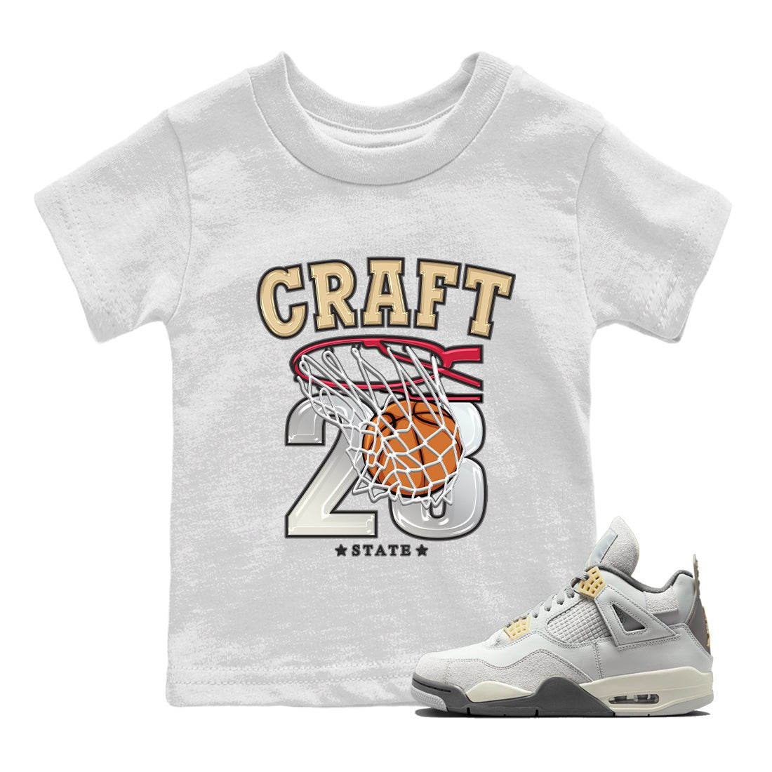 Jordan 4 Craft Sneaker Match Tees Basketball Sneaker Tees Jordan 4 Craft Sneaker Release Tees Kids Shirts