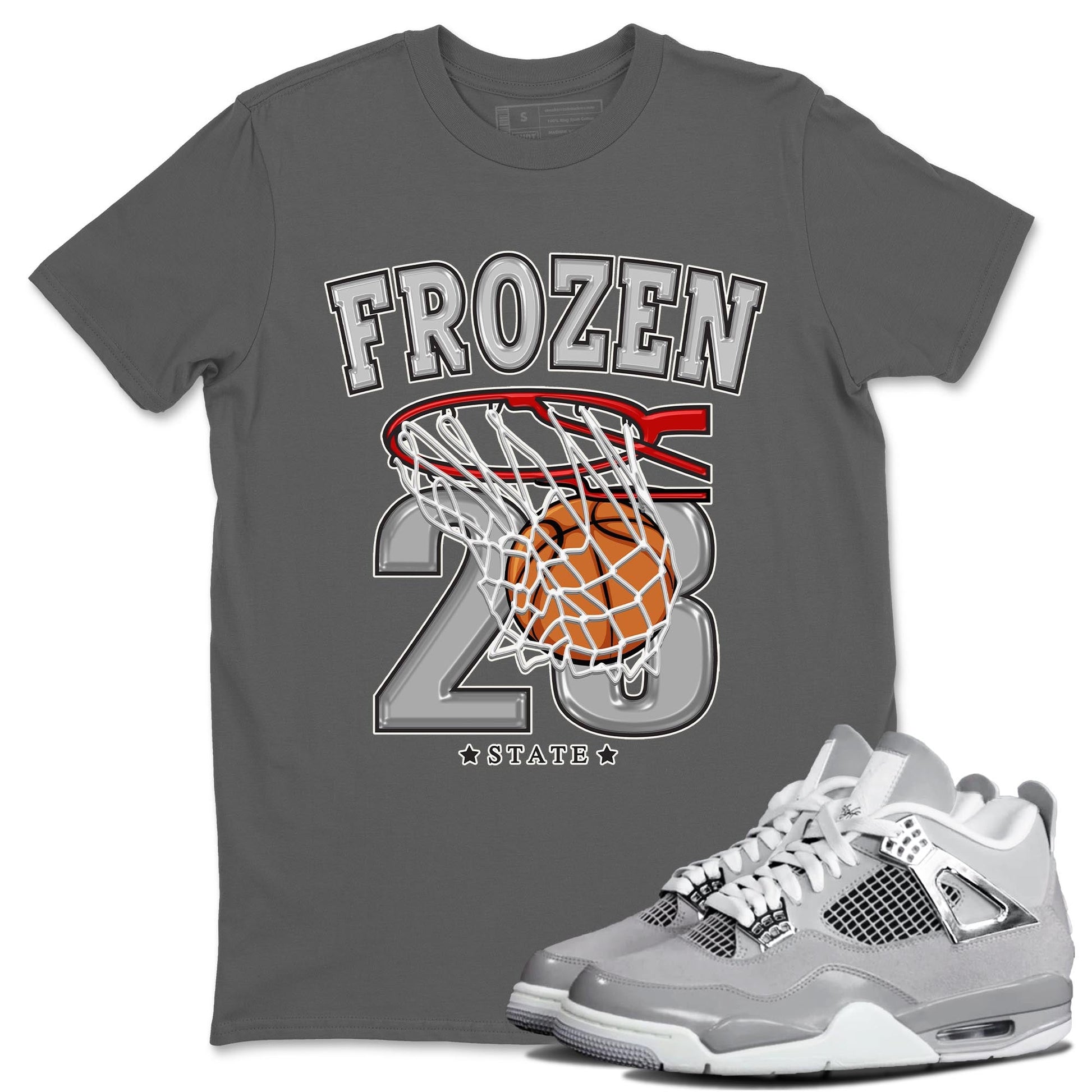 AJ4 Frozen Moments shirt to match jordans Basketball sneaker tees Crew Neck AJ4 Frozen Moments SNRT Sneaker Release Tees Unisex Casual Shirts Cool Grey 1 T-Shirt