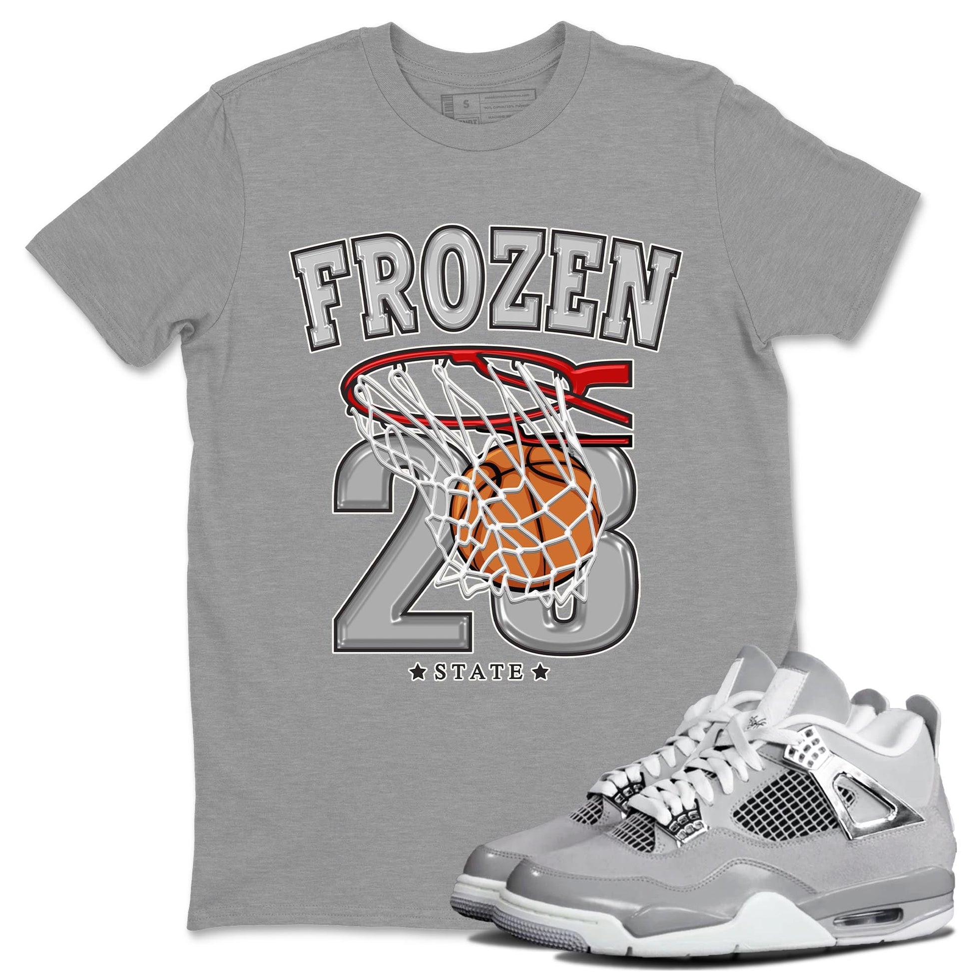 AJ4 Frozen Moments shirt to match jordans Basketball sneaker tees Crew Neck AJ4 Frozen Moments SNRT Sneaker Release Tees Unisex Casual Shirts Heather Grey 1 T-Shirt