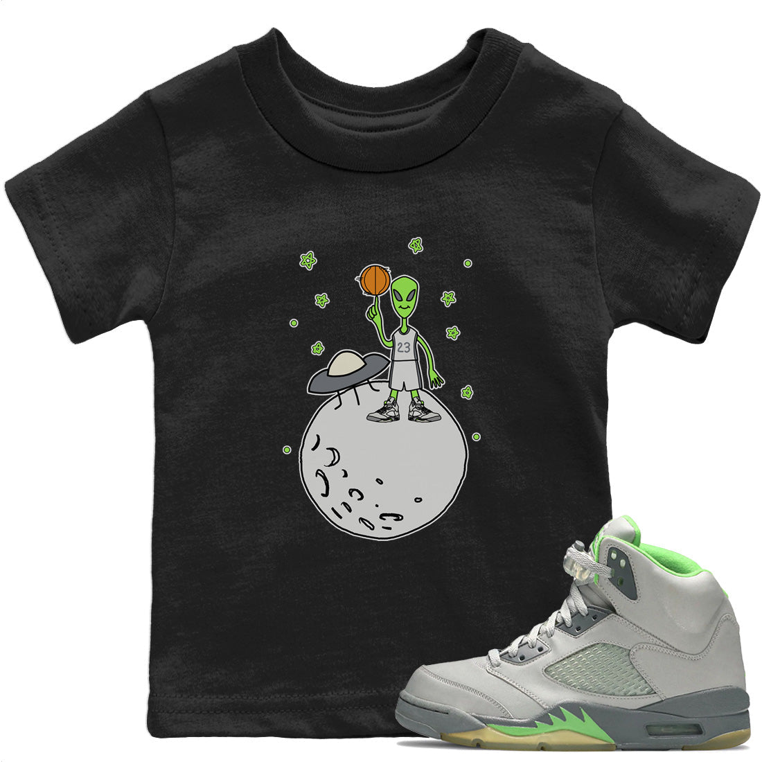 Jordan 5 Green Bean Sneaker Match Tees Basketball Alien Sneaker Tees Jordan 5 Green Bean Sneaker Release Tees Kids Shirts