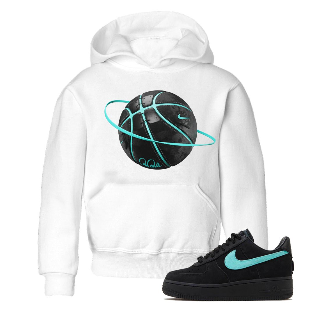Air Force 1 Tiffany Sneaker Match Tees Basketball planet Sneaker Tees Nike Tiffany AF1Sneaker Release Tees Kids Shirts White 1