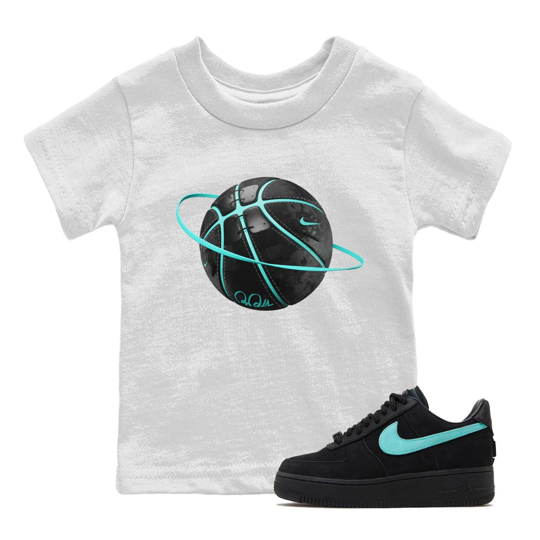 Air Force 1 Tiffany Sneaker Match Tees Basketball planet Sneaker Tees Nike Tiffany AF1Sneaker Release Tees Kids Shirts White 1