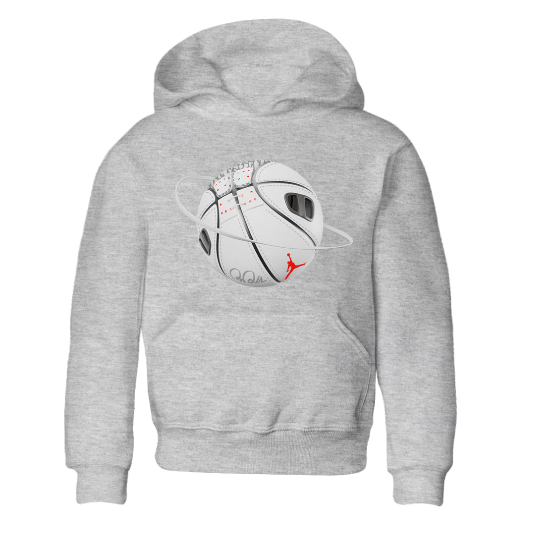Air Jordan 3 White Cement Sneaker Match Tees Basketball Planet Sneaker Tees AJ3 White Cement Sneaker Release Tees Kids Shirts Heather Grey 2
