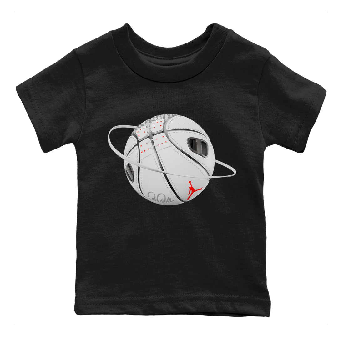 Air Jordan 3 White Cement Sneaker Match Tees Basketball Planet Sneaker Tees AJ3 White Cement Sneaker Release Tees Kids Shirts Black 2