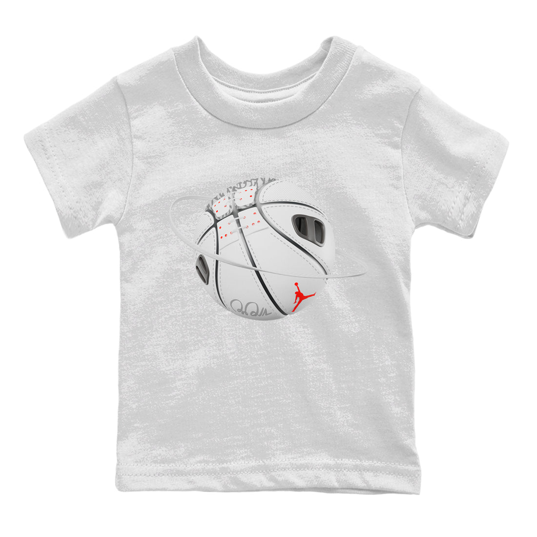 Air Jordan 3 White Cement Sneaker Match Tees Basketball Planet Sneaker Tees AJ3 White Cement Sneaker Release Tees Kids Shirts White 2