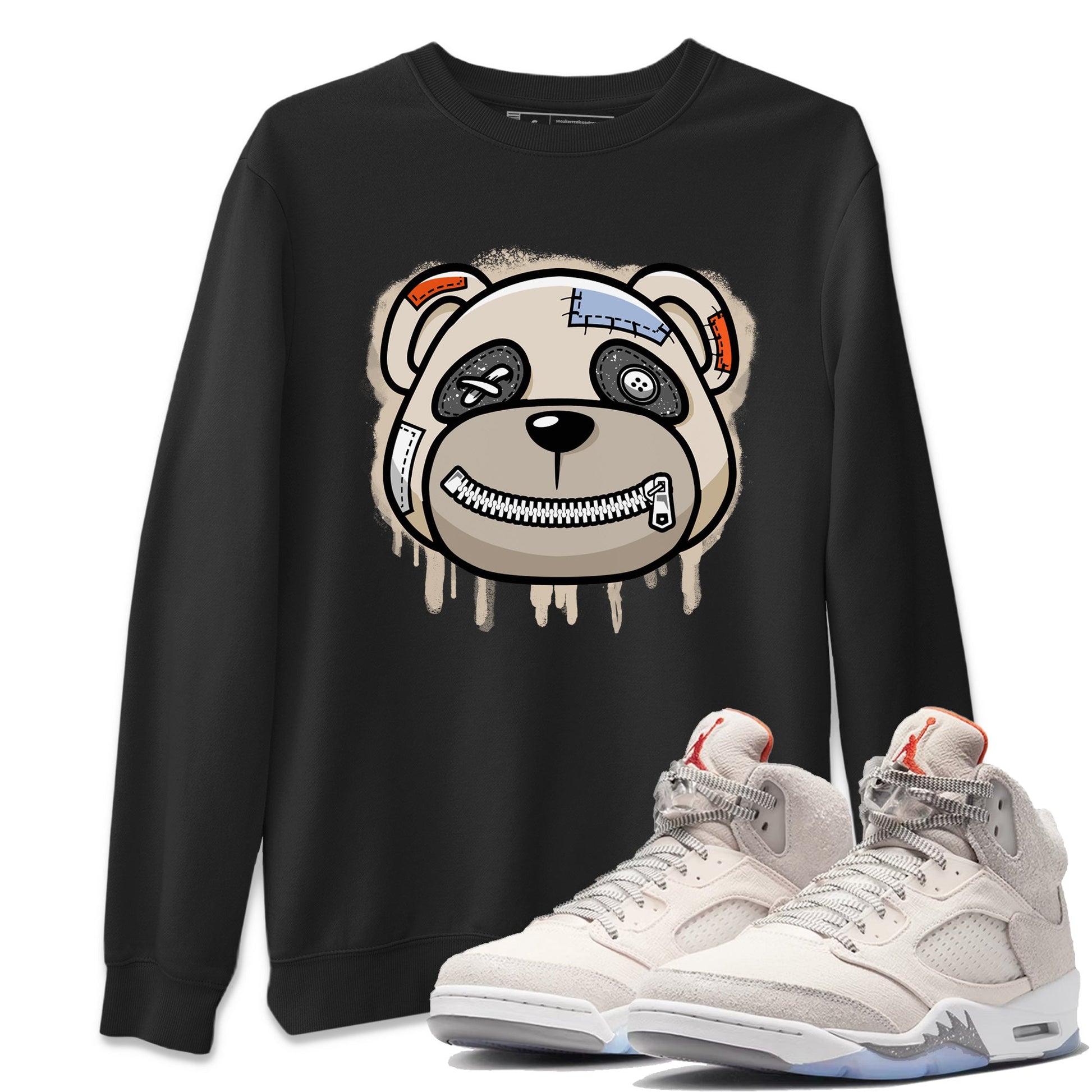 Air Jordan 5 Craft Sneaker Match Tees Bear Face Sneaker Tees Air Jordan 5 Craft Tee Unisex Shirts Black 1